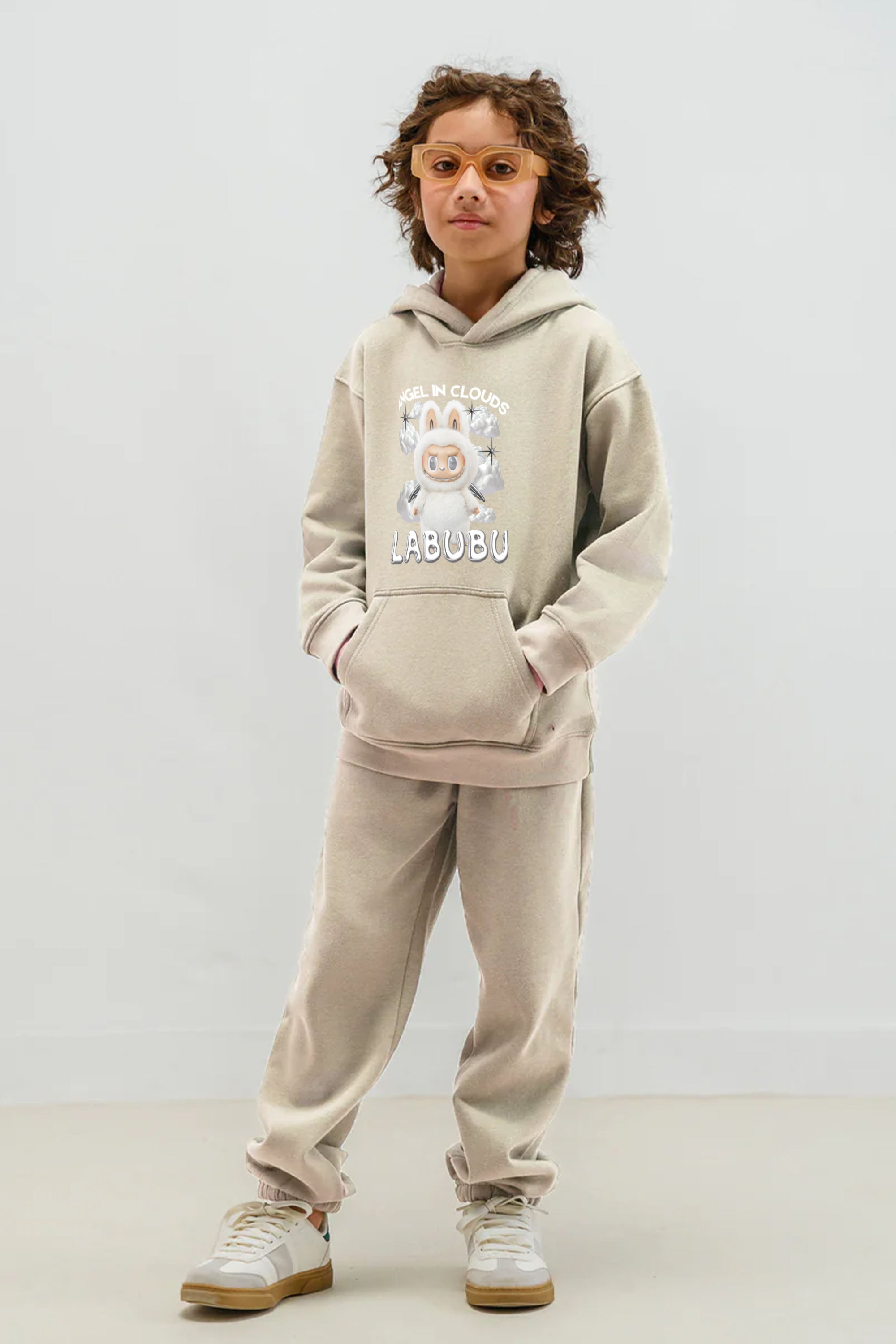 Kids Cloud Labubu Printed Hoodie & Joggers set (Pack of 5)
