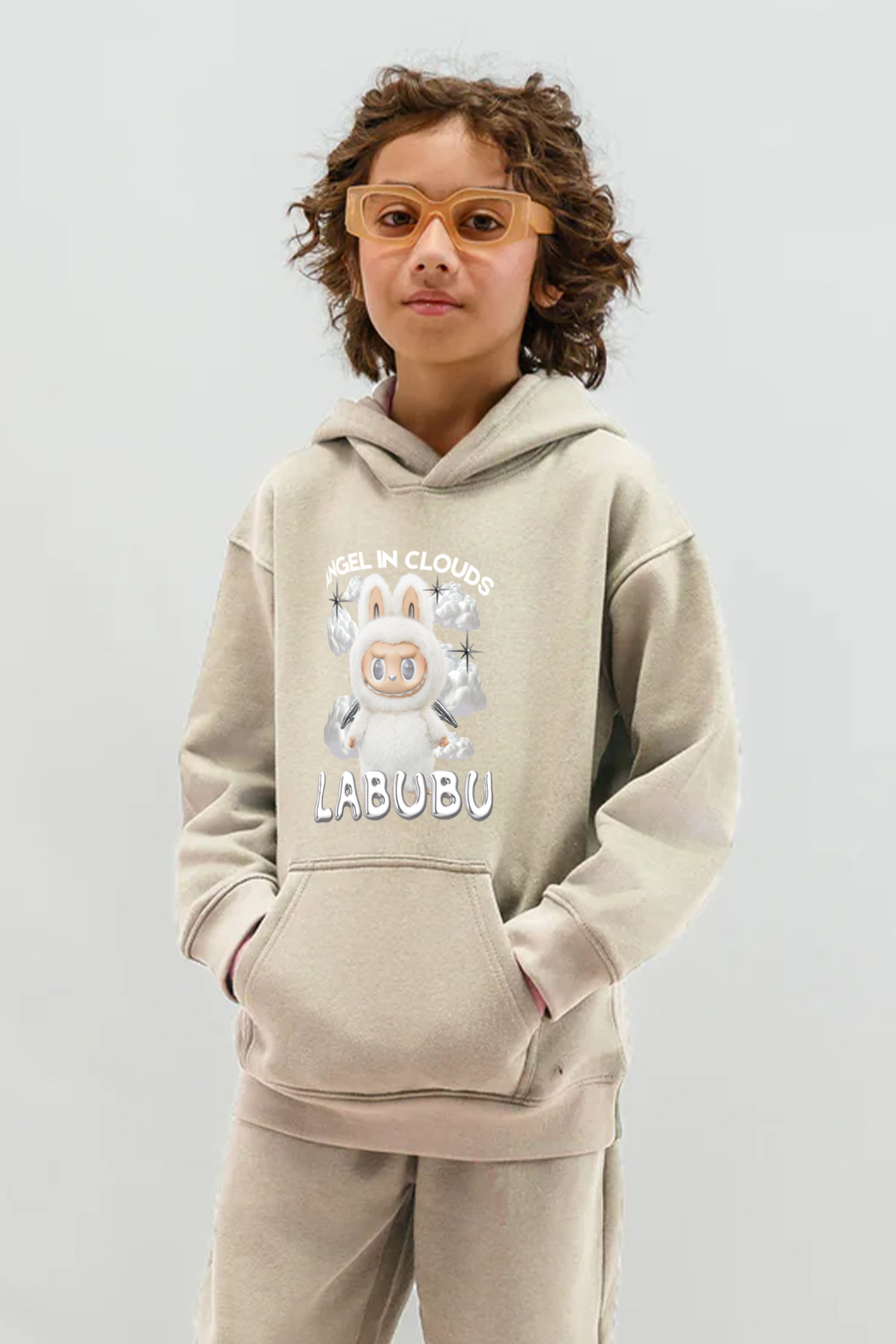 Kids Cloud Labubu Printed Hoodie & Joggers set (Pack of 5)