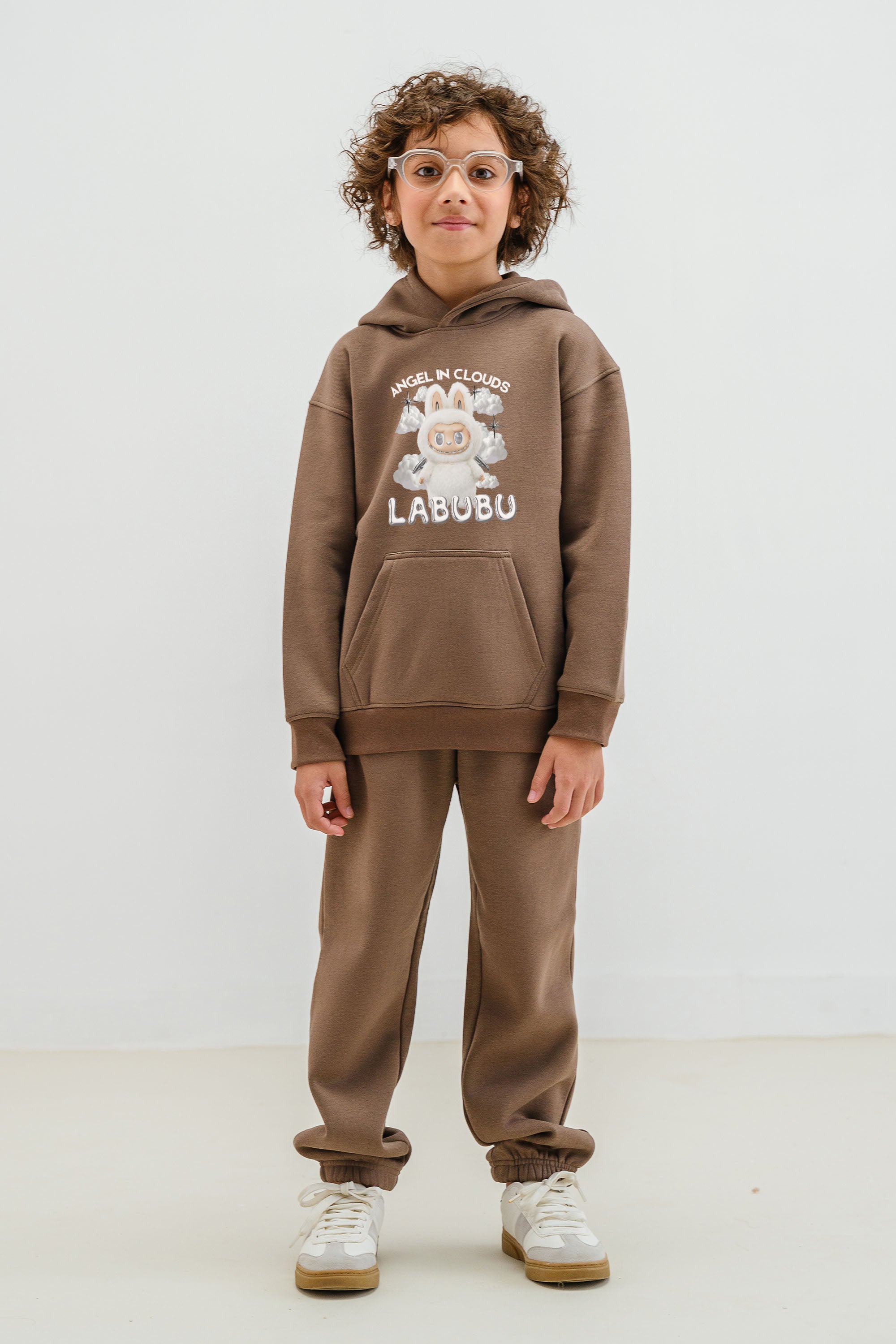 Kids Cloud Labubu Printed Hoodie & Joggers set (Pack of 5)