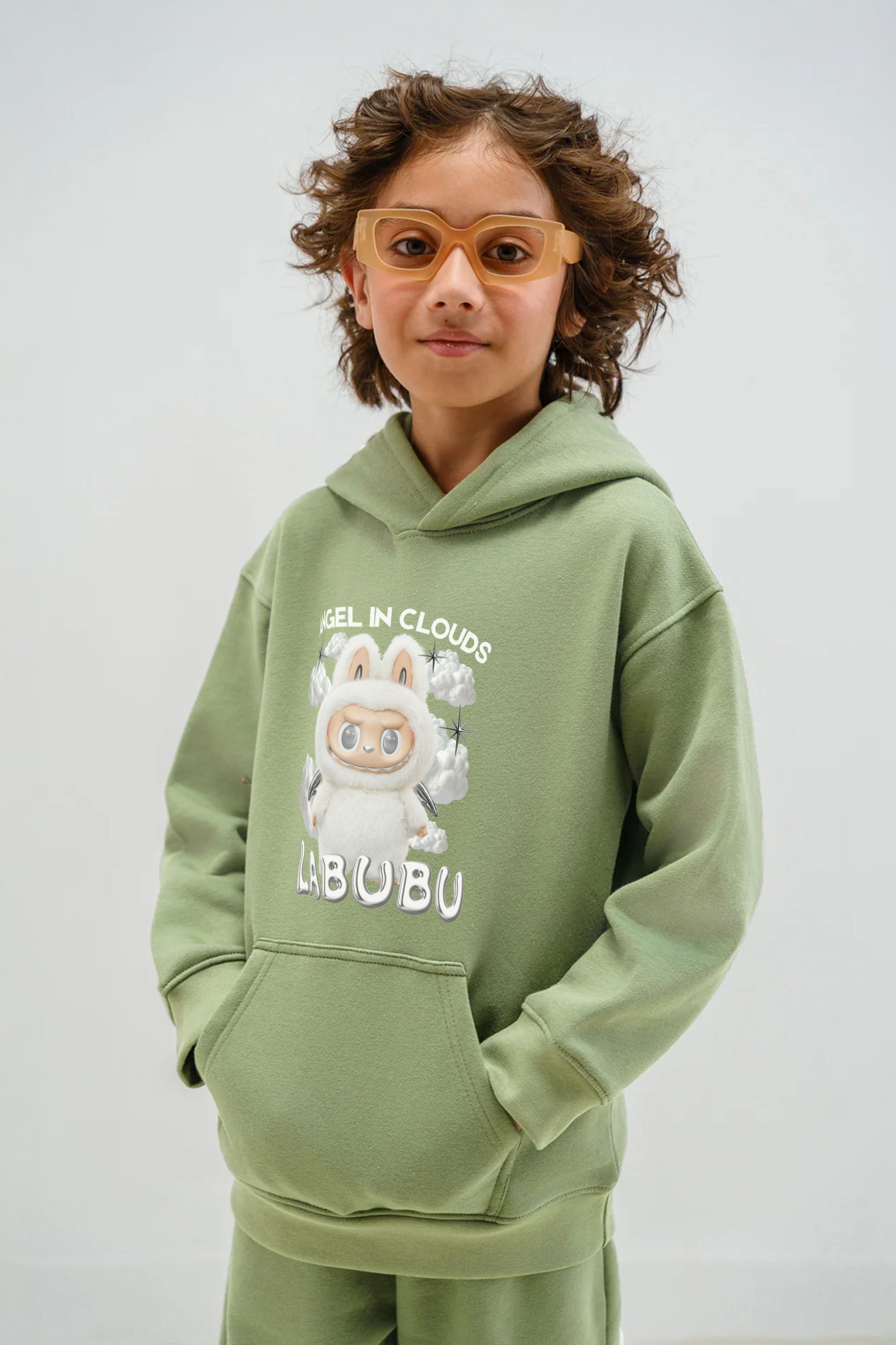 Kids Cloud Labubu Printed Hoodie & Joggers set (Pack of 5)