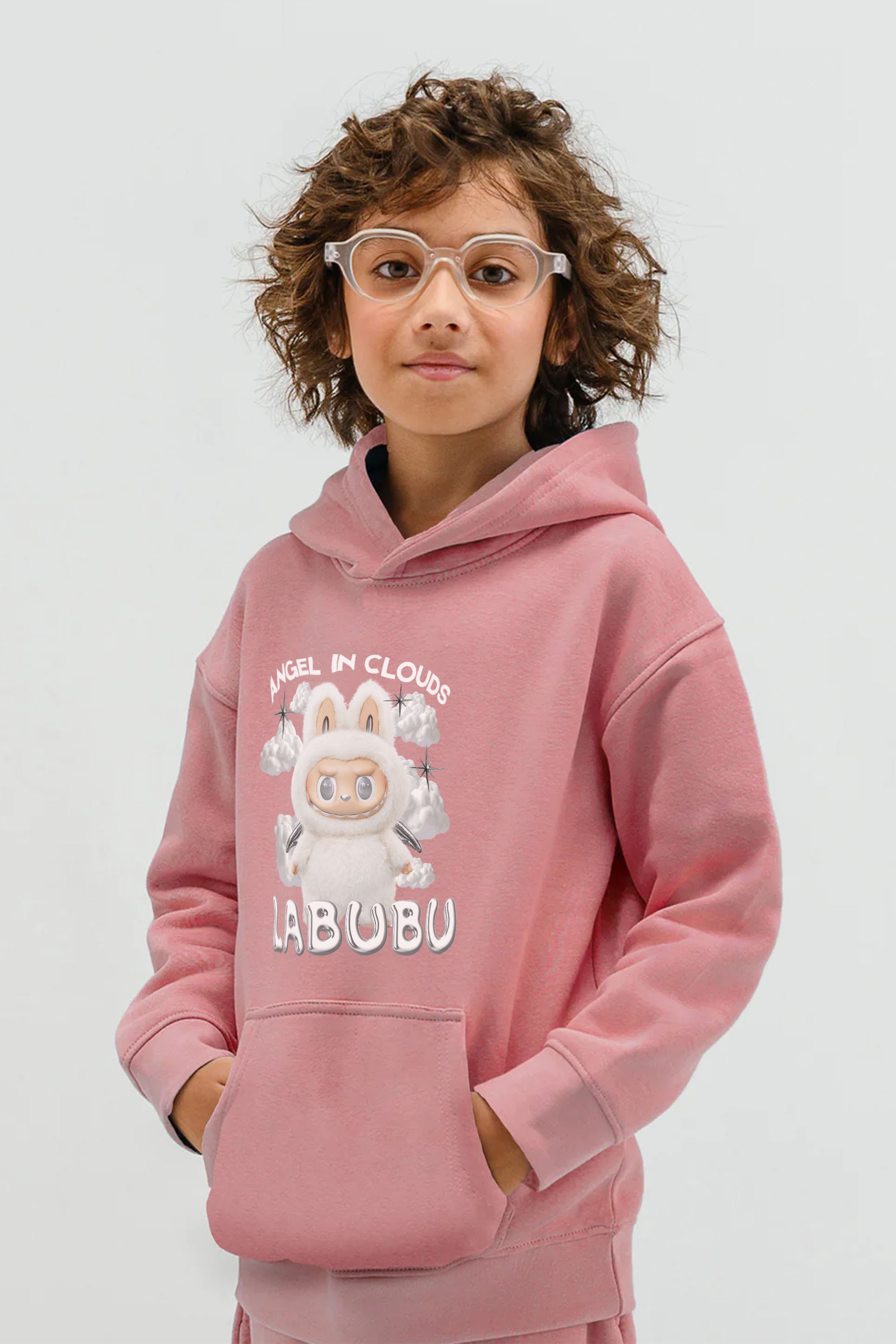 Kids Cloud Labubu Printed Hoodie & Joggers set (Pack of 5)
