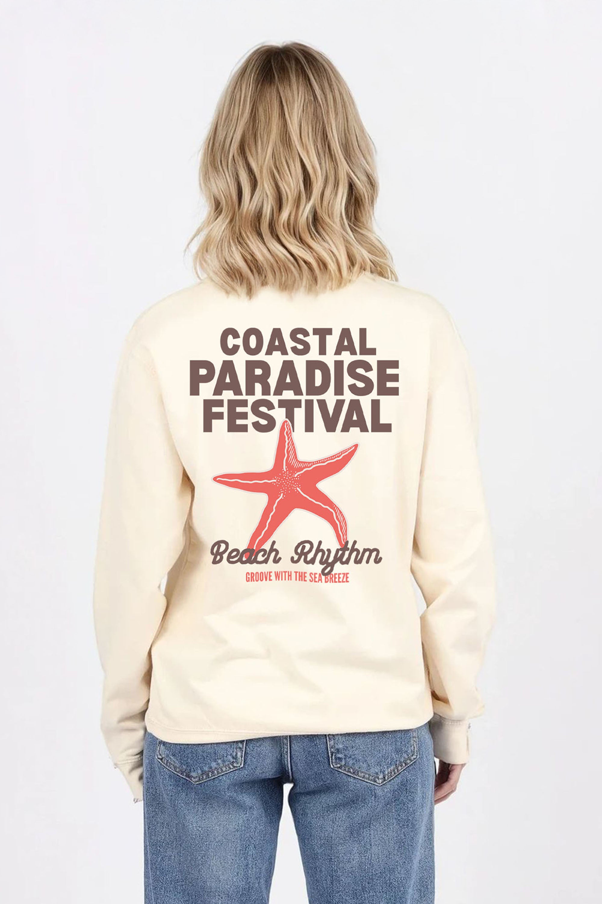 Coastal Paradise Festival Printed Sweatshirt