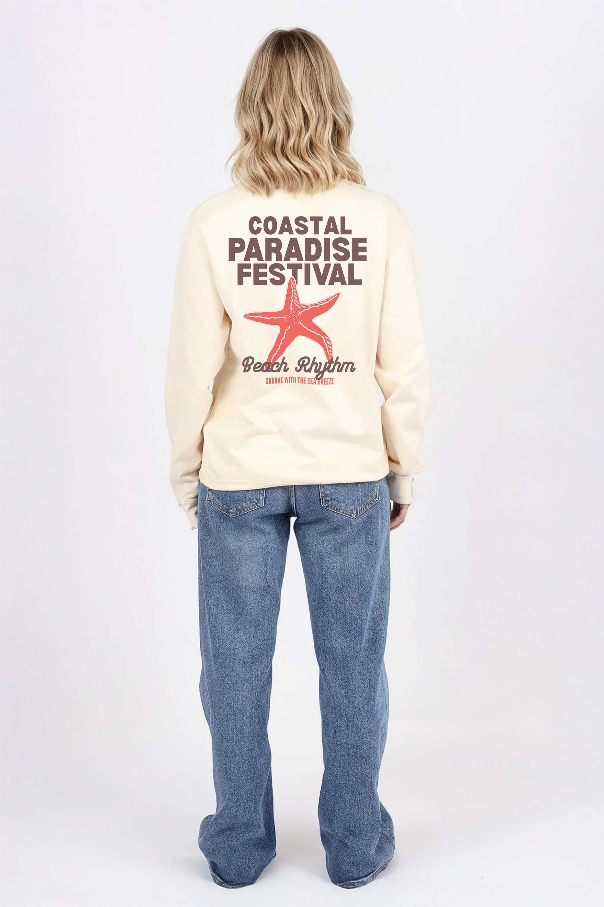 Coastal Paradise Festival Printed Sweatshirt