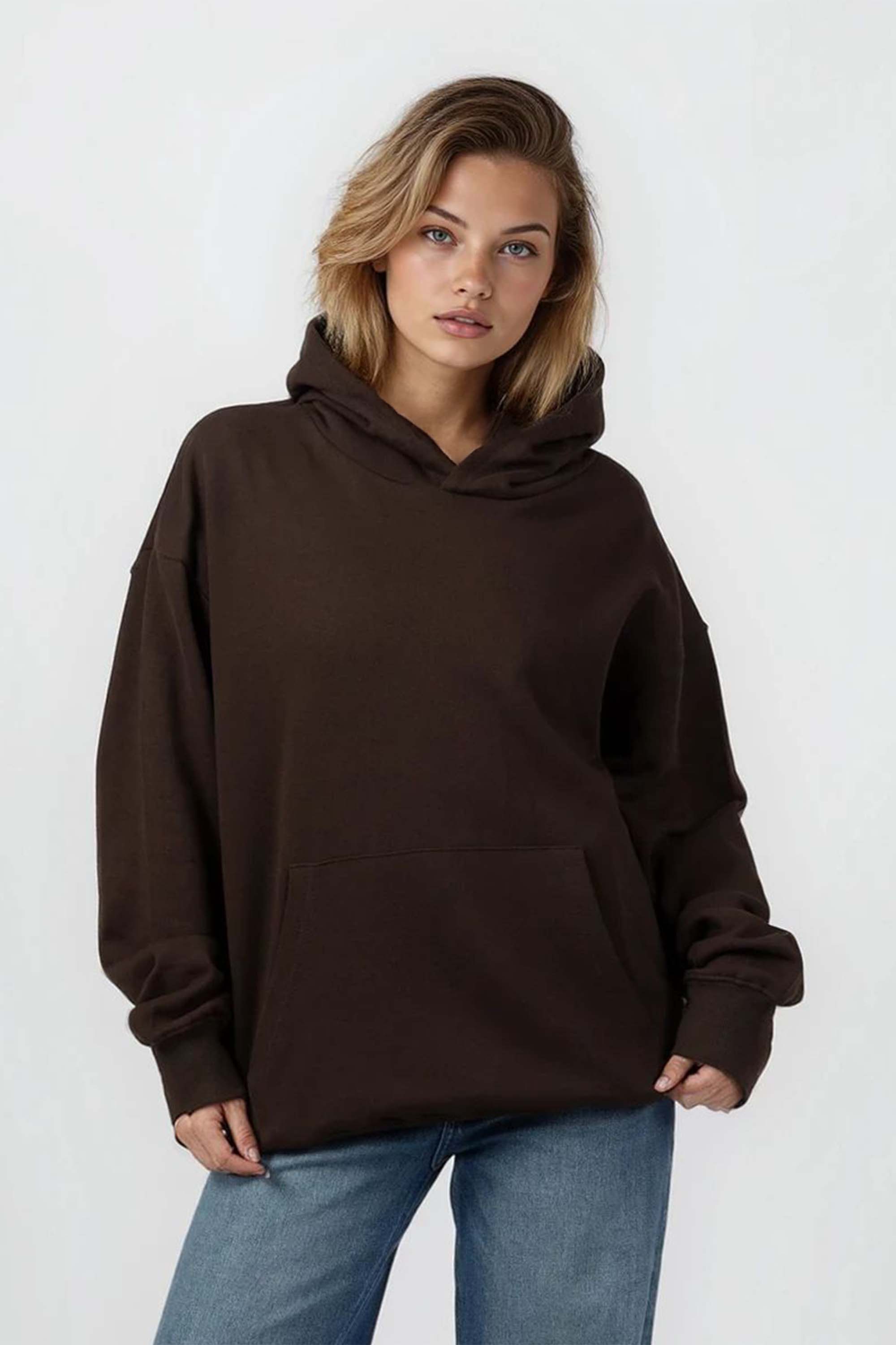 450GSM Heavyweight French Terry Pullover Plain Hoodie