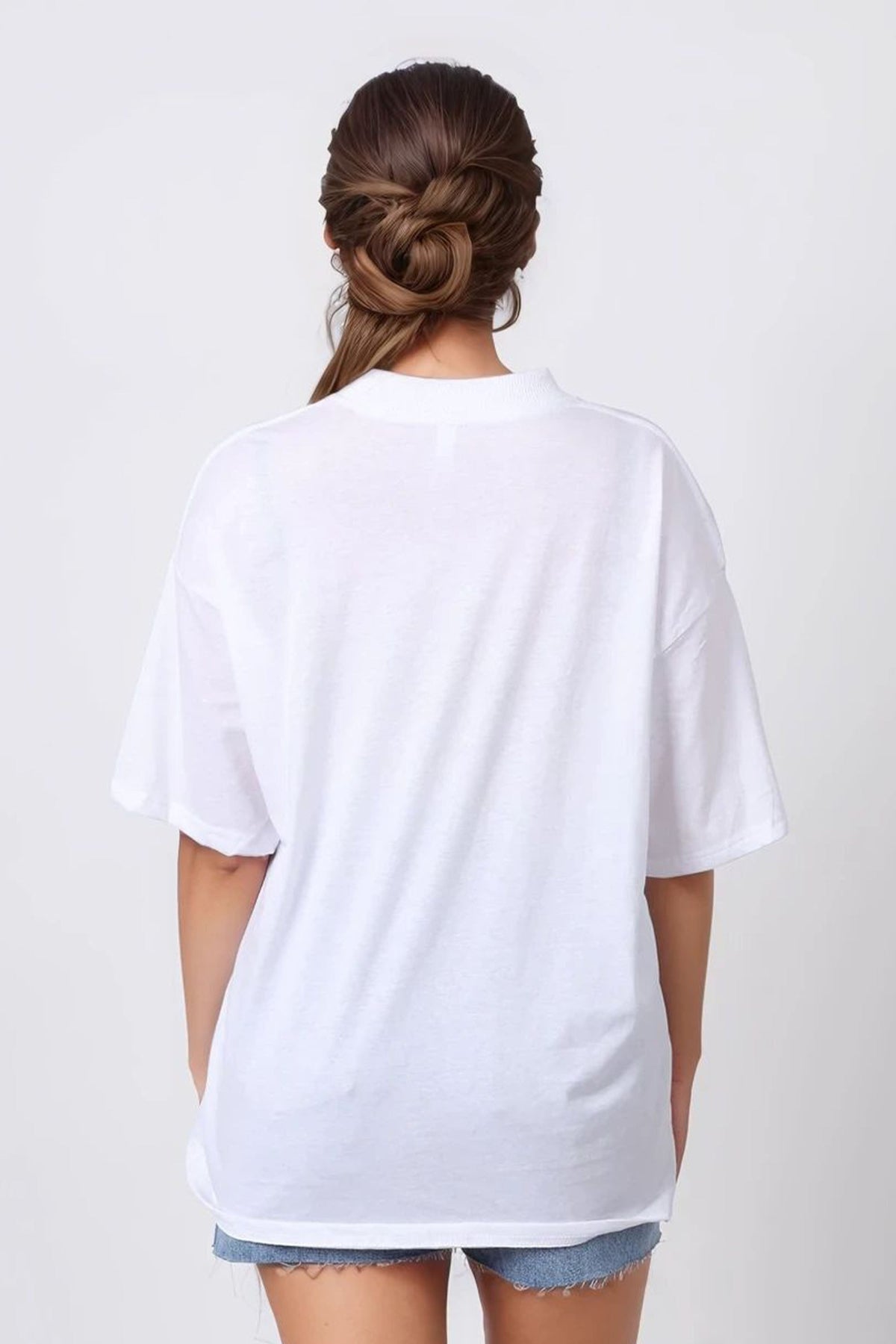 150GSM Oversized T-Shirt in Coffee and Flowers Print