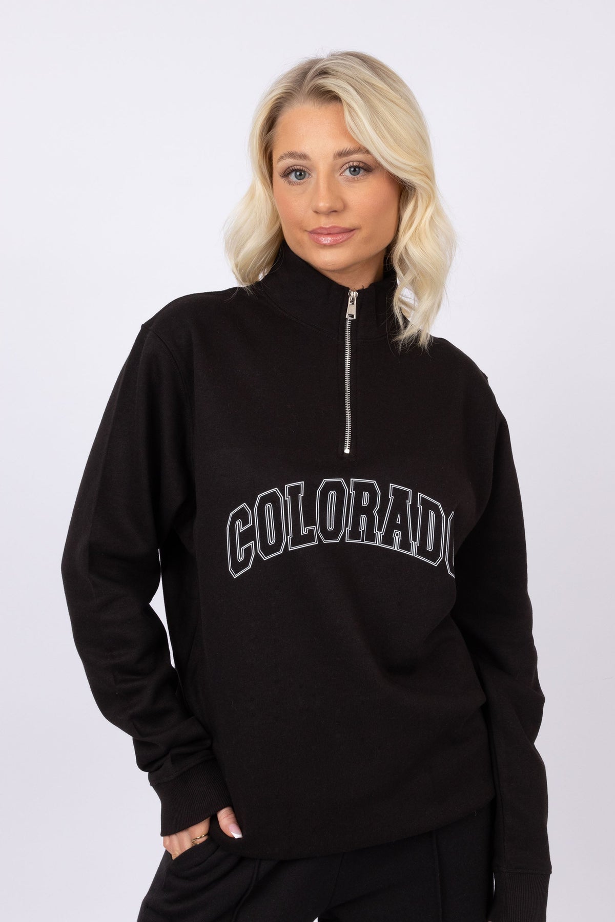 Unisex 1/4 Zip Neck Colorado Printed Sweatshirt