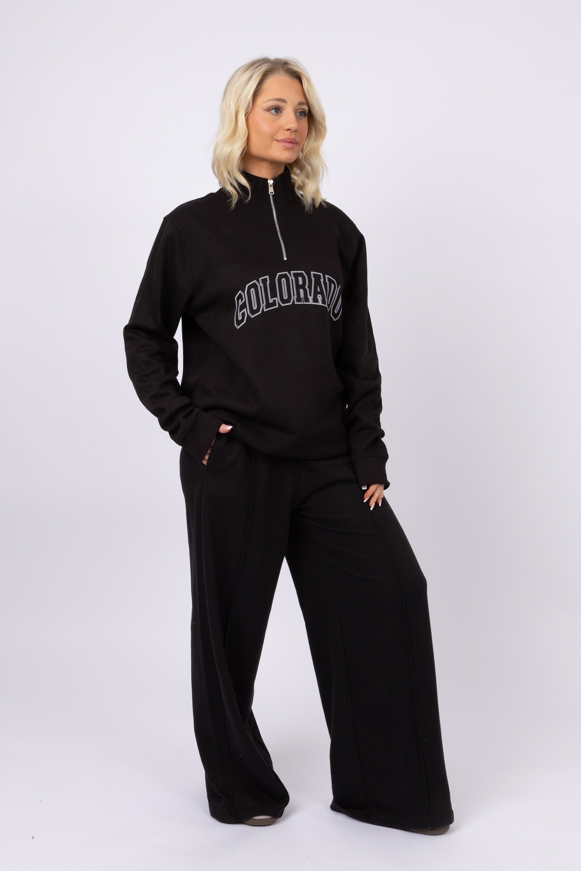 Unisex 1/4 Zip Neck Colorado Printed Sweatshirt