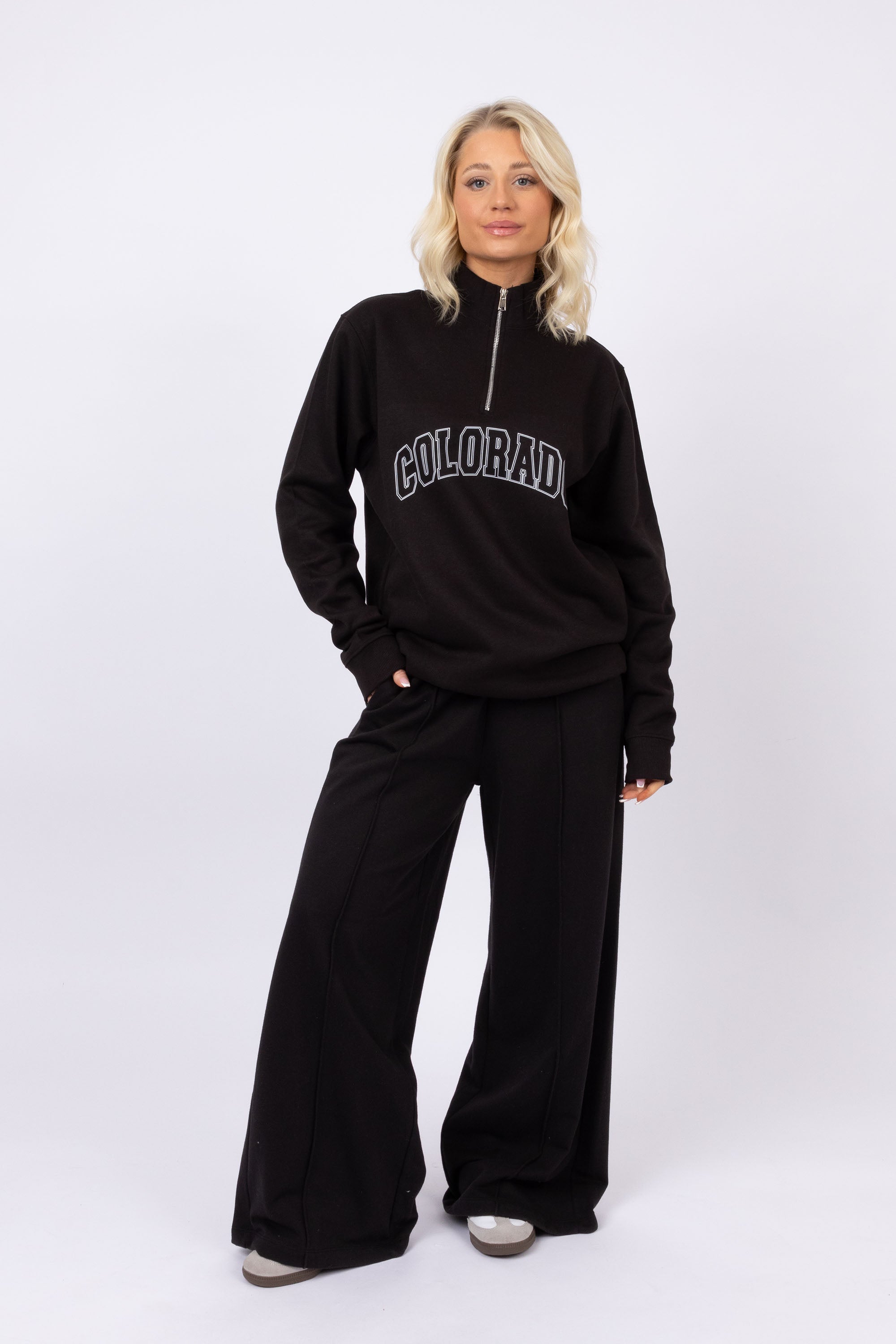 Unisex 1/4 Zip Neck Colorado Printed Sweatshirt