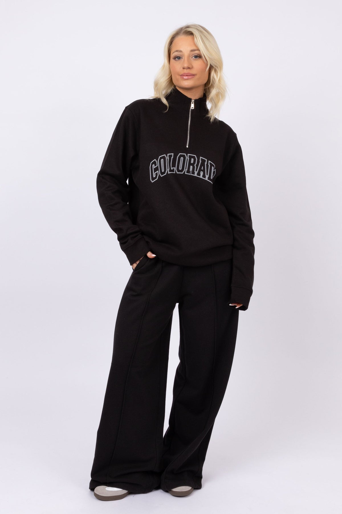 Unisex 1/4 Zip Neck Colorado Printed Sweatshirt