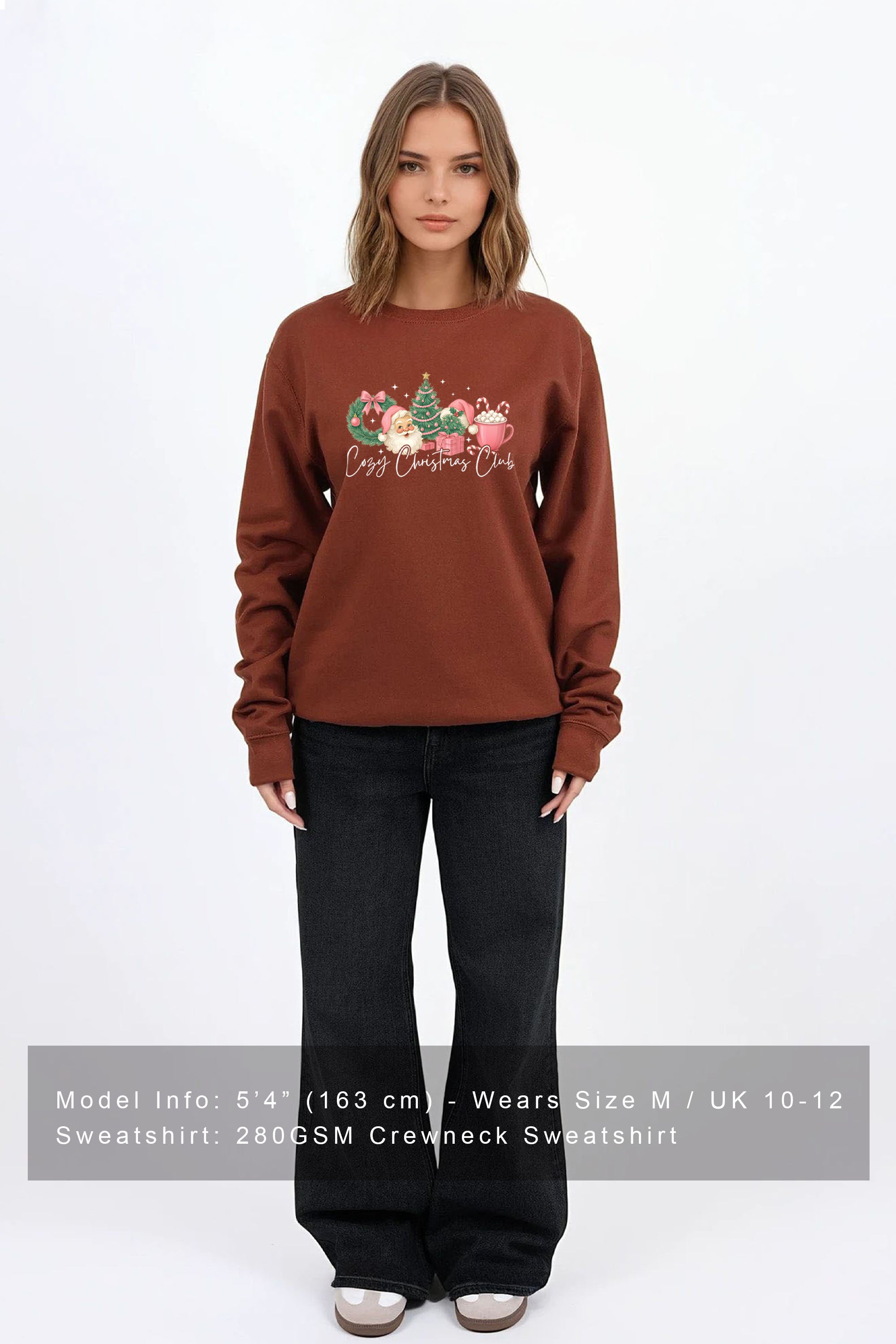 Cozy Christmas Club Printed Sweatshirt