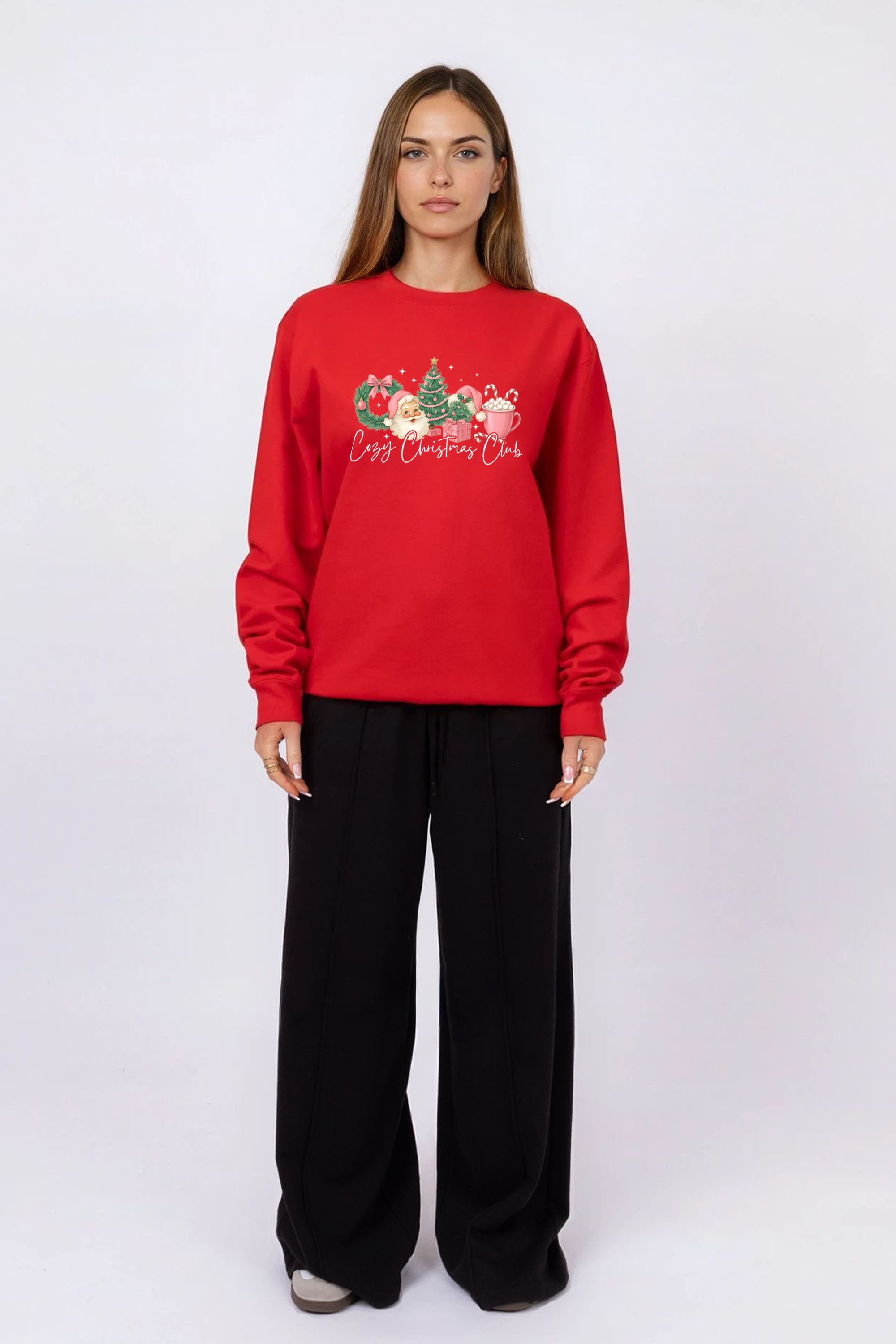 Cozy Christmas Club Printed Sweatshirt