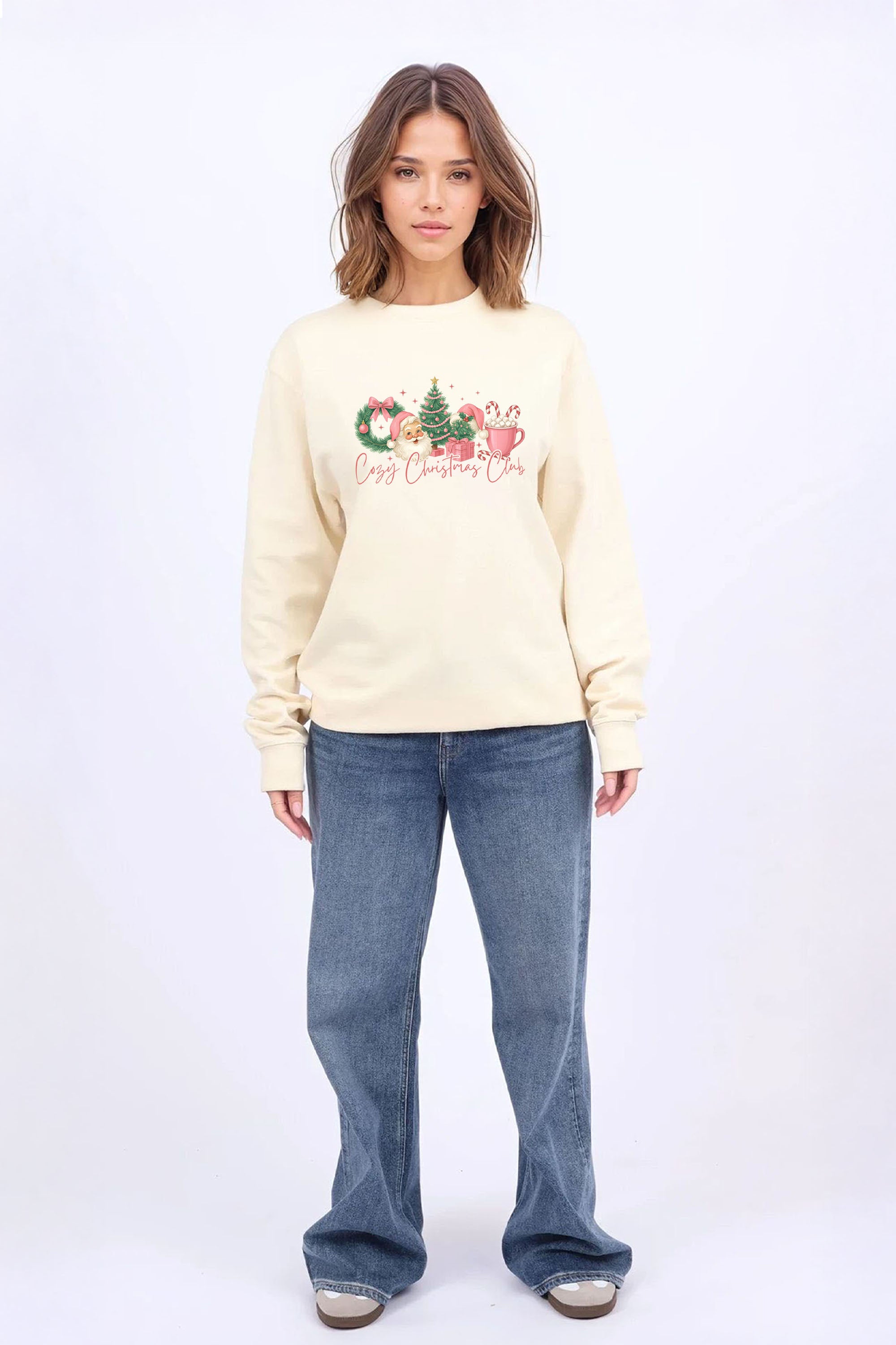Cozy Christmas Club Printed Sweatshirt