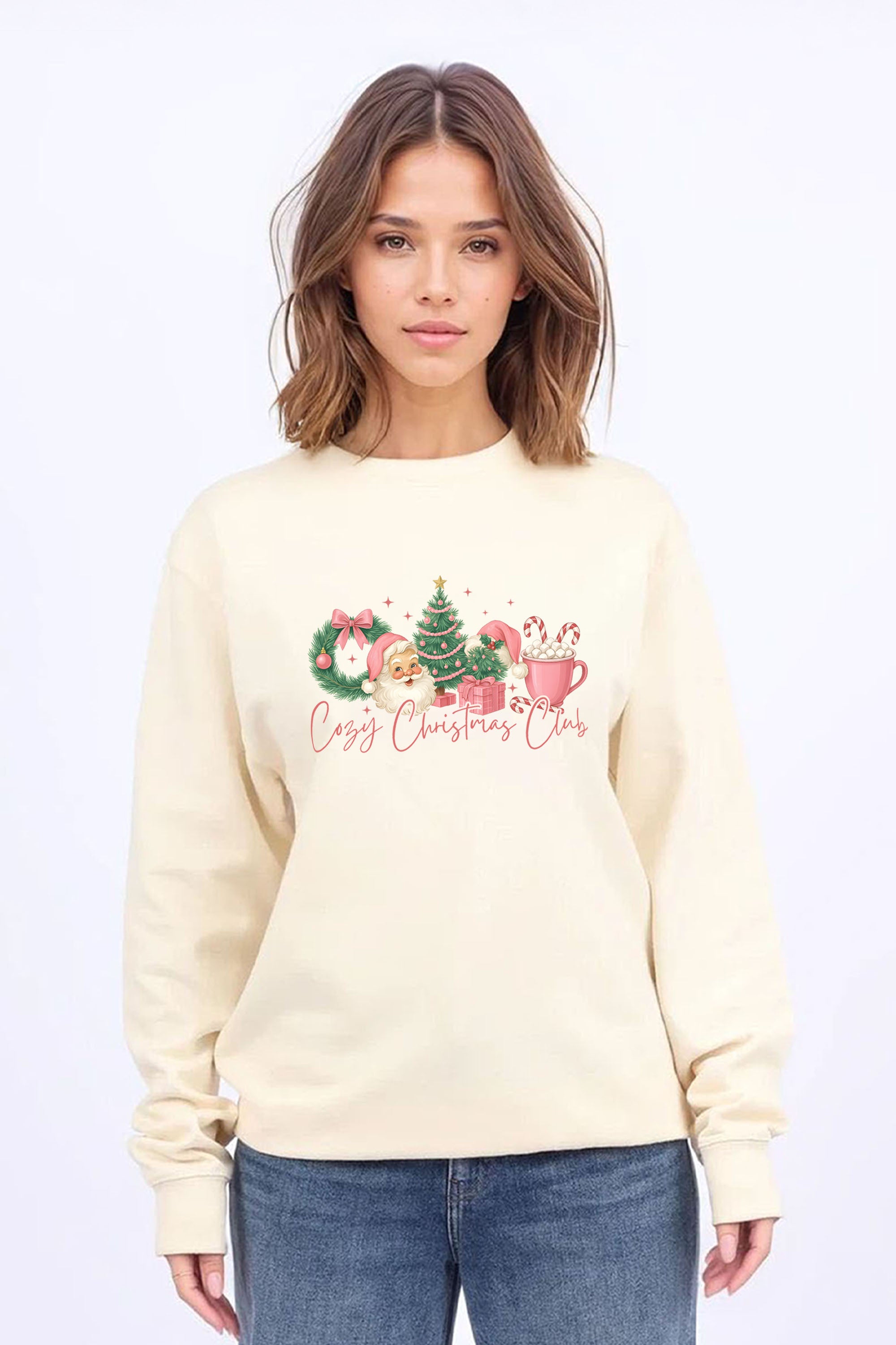 Cozy Christmas Club Printed Sweatshirt