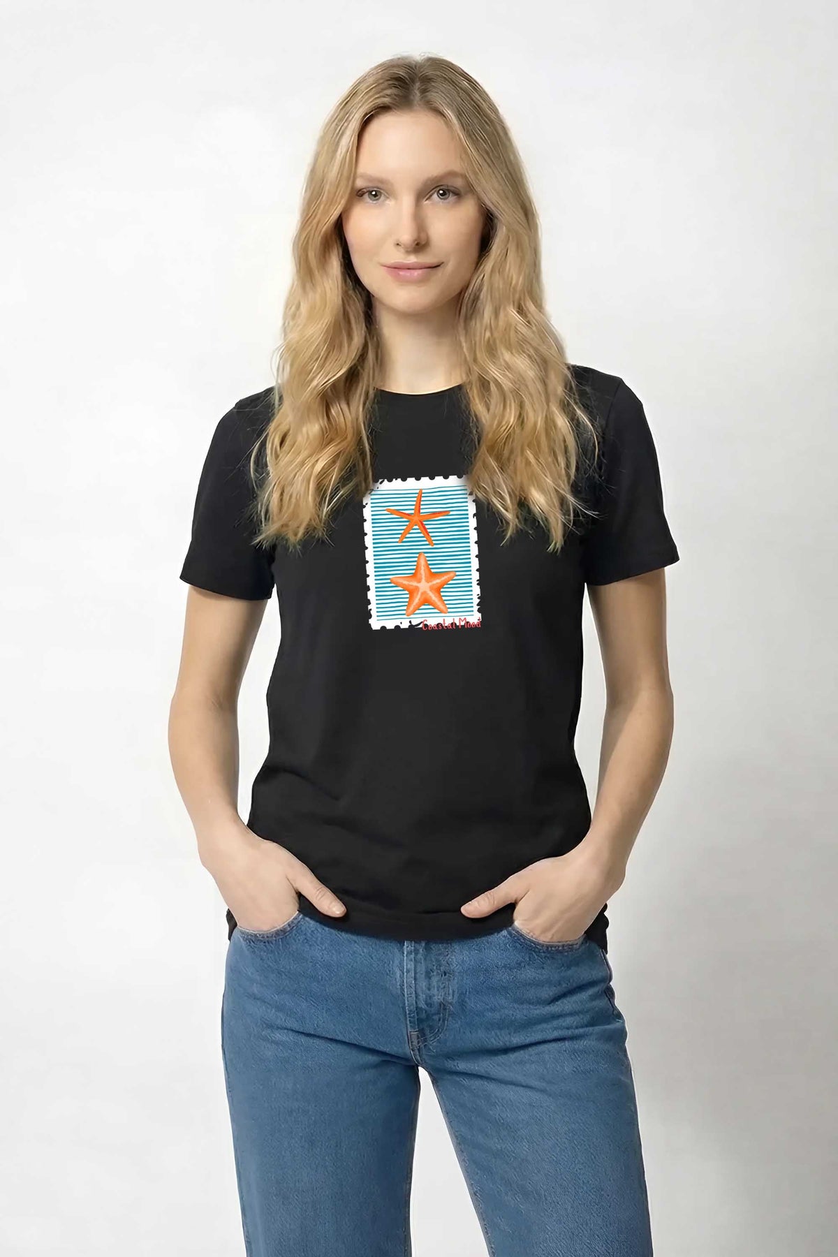 220GSM Regular FIt Coastal Mood Printed T-Shirt