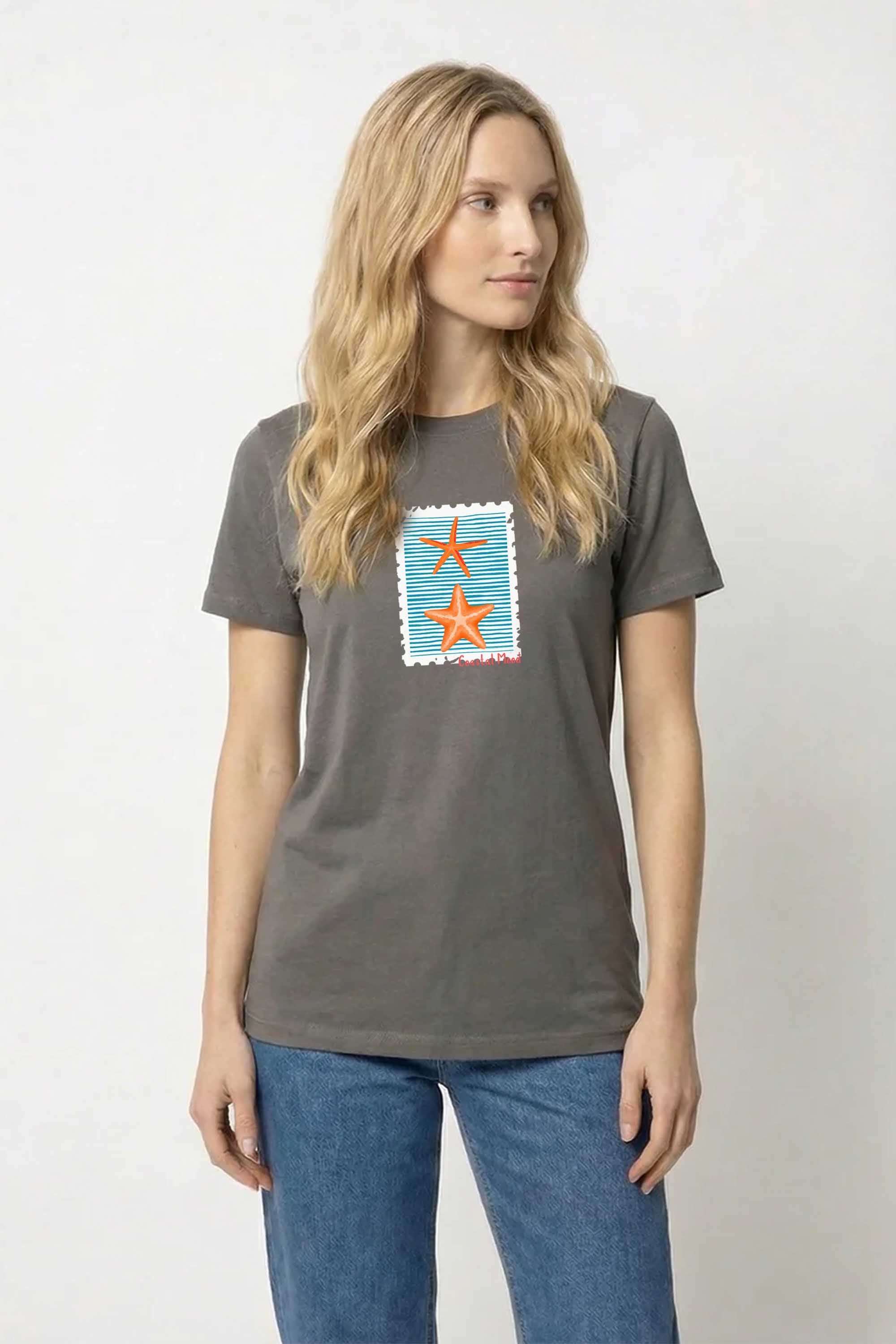 220GSM Regular FIt Coastal Mood Printed T-Shirt