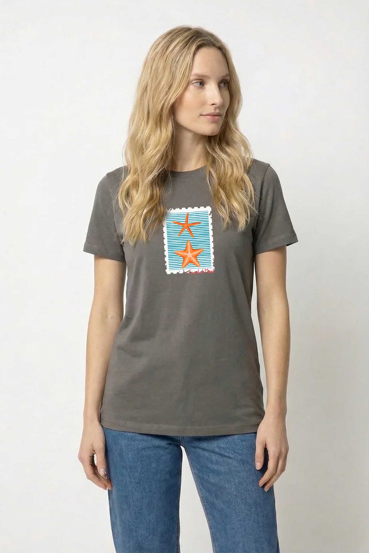 220GSM Regular FIt Coastal Mood Printed T-Shirt