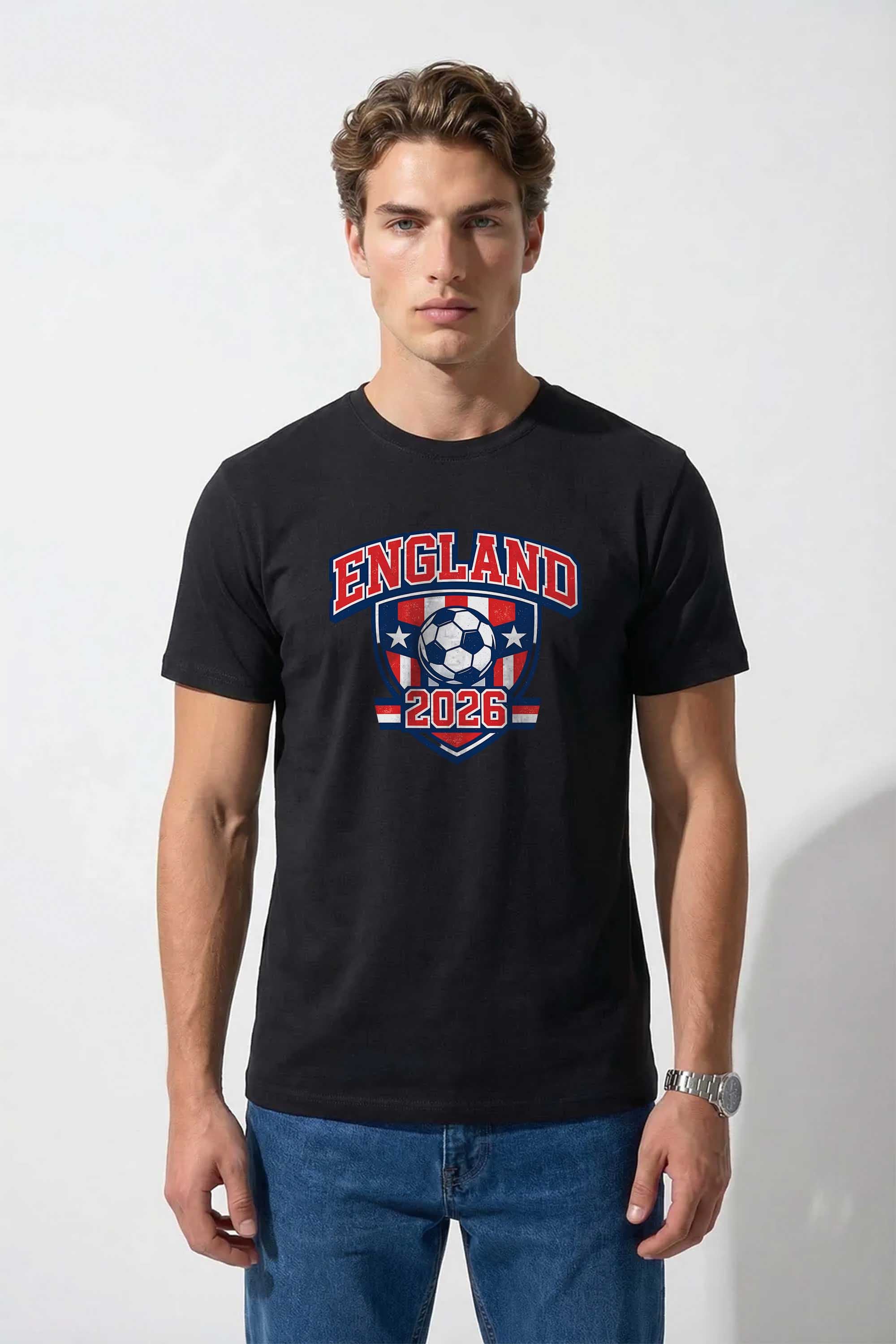 220GSM Regular Fit England Printed T-Shirt