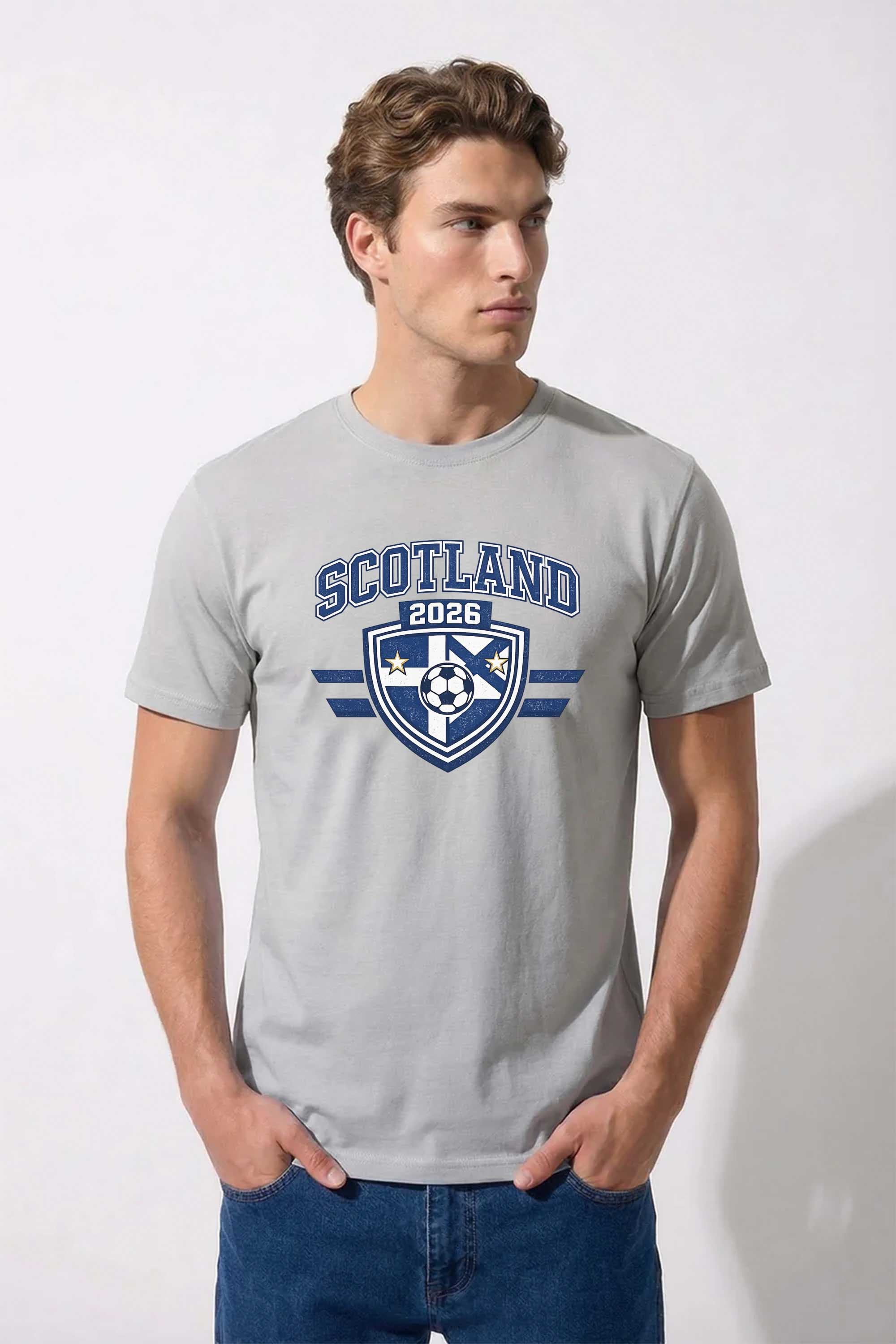 220GSM Regular Fit Scotland Football Printed T-Shirt
