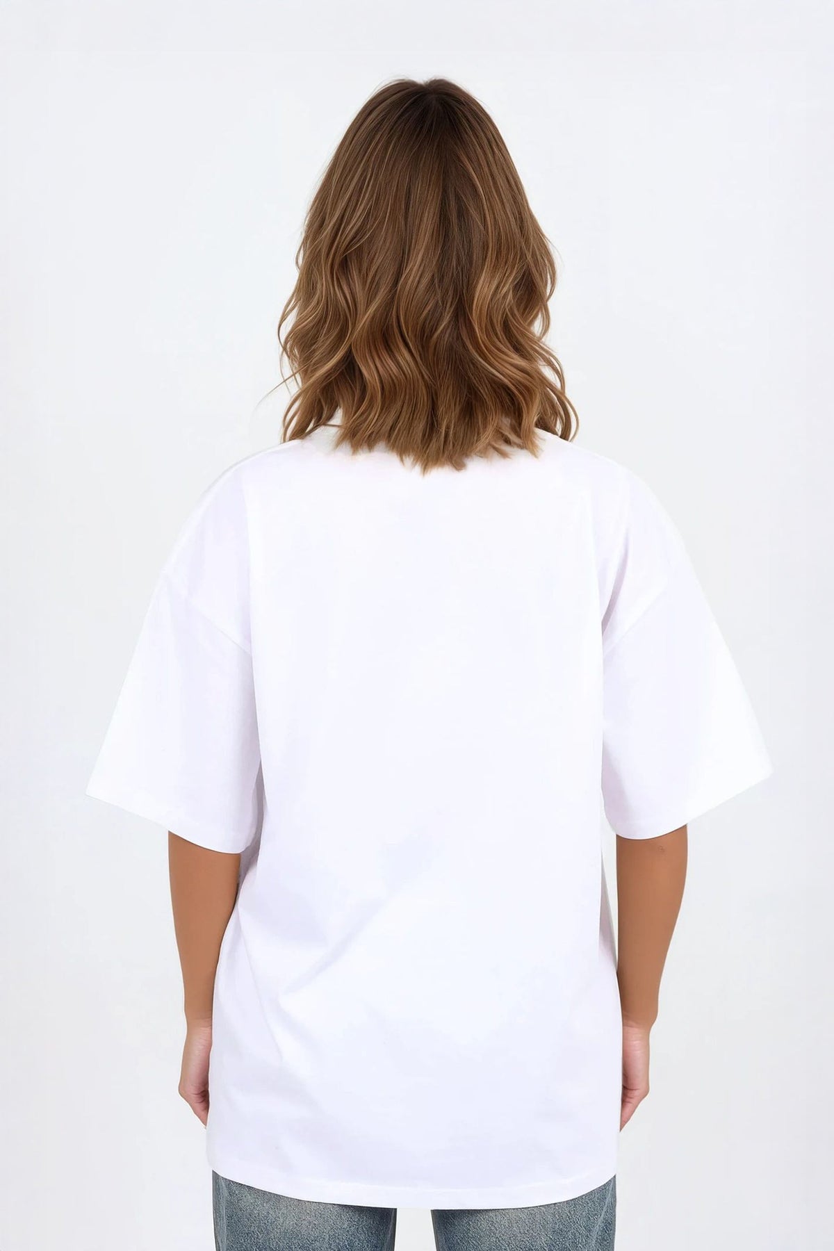 220GSM Oversized T-Shirt in Guided Angel Line Art Print