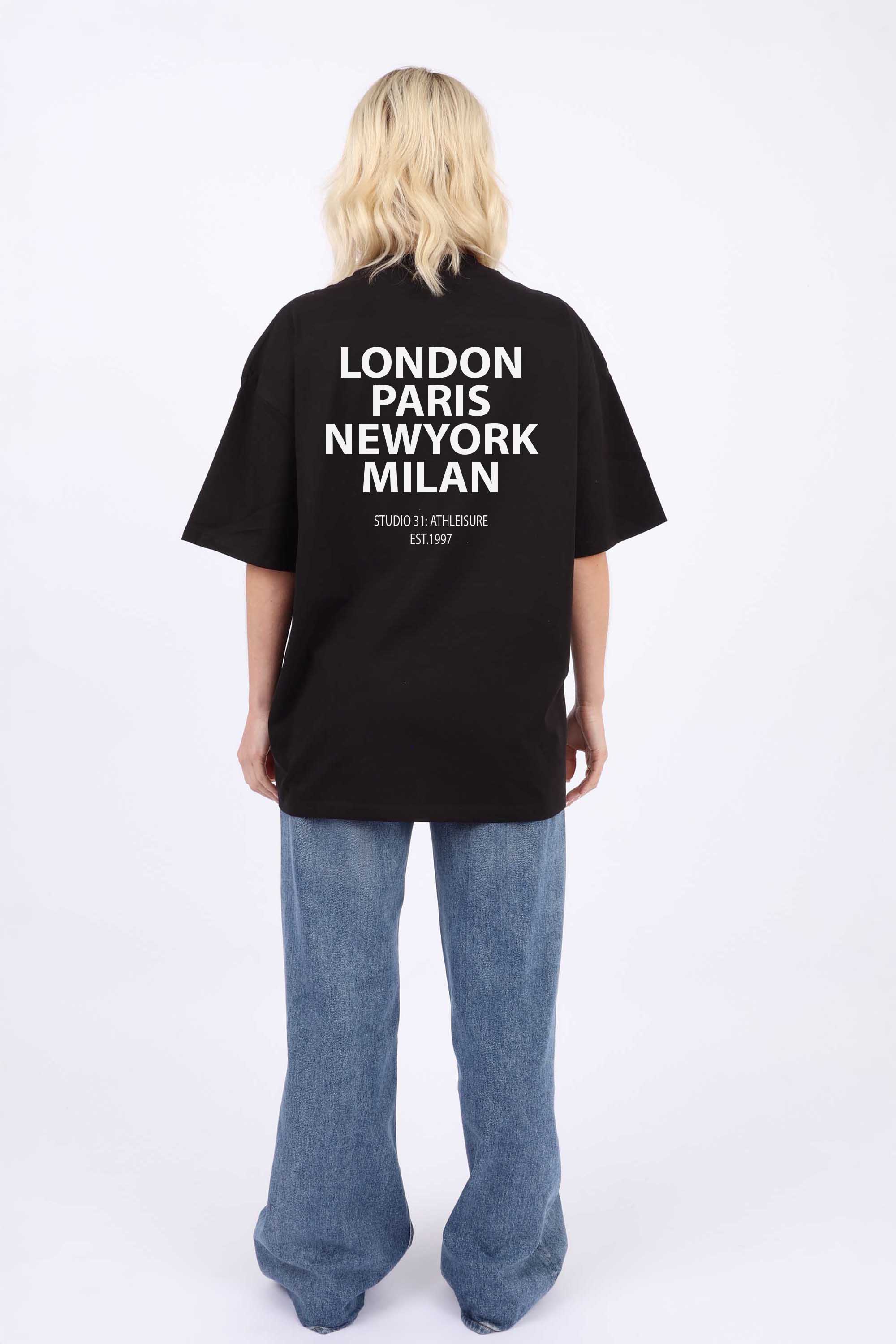 220GSM Oversized T-Shirt In Athleisure Studio Print