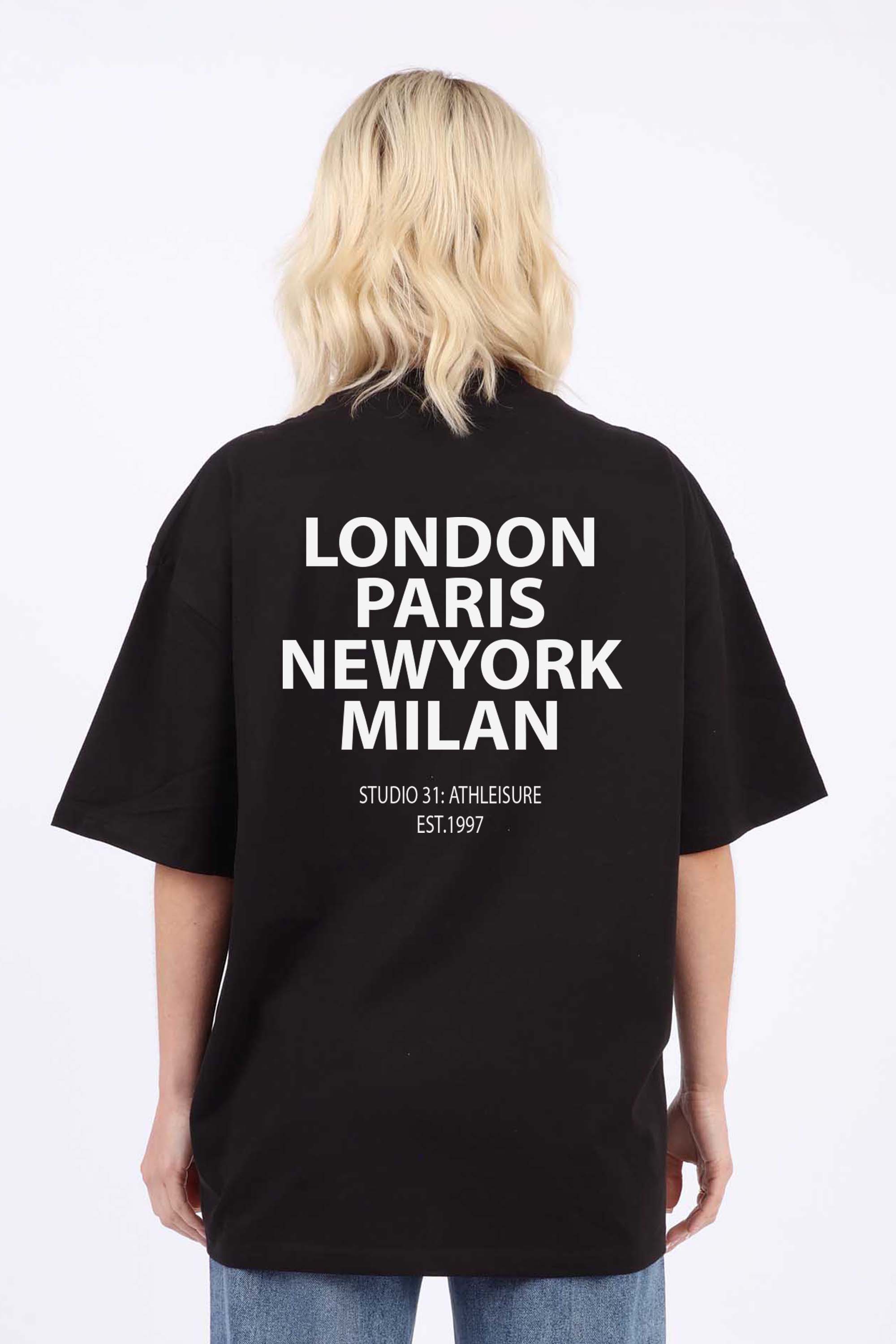 220GSM Oversized T-Shirt In Athleisure Studio Print