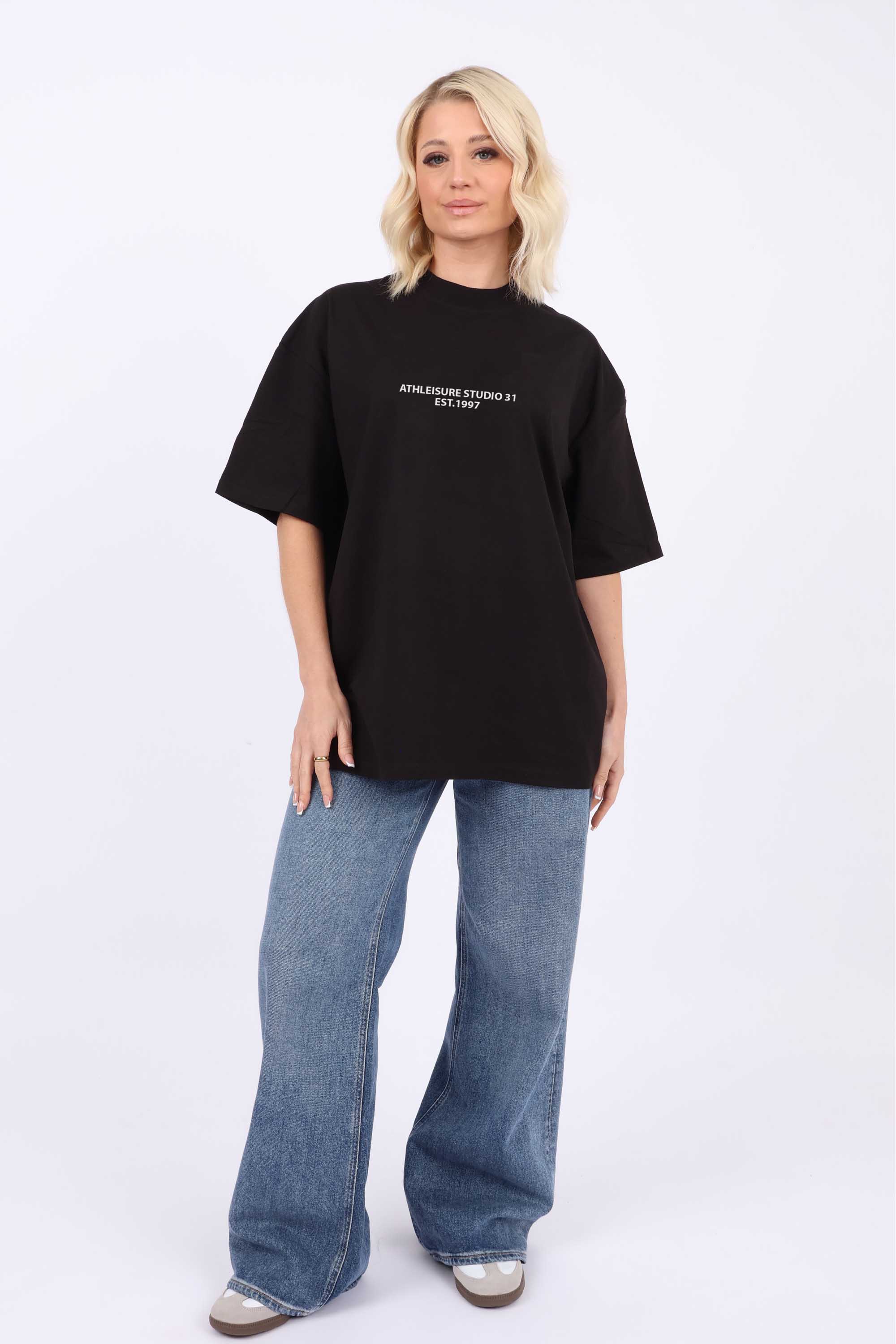 220GSM Oversized T-Shirt In Athleisure Studio Print