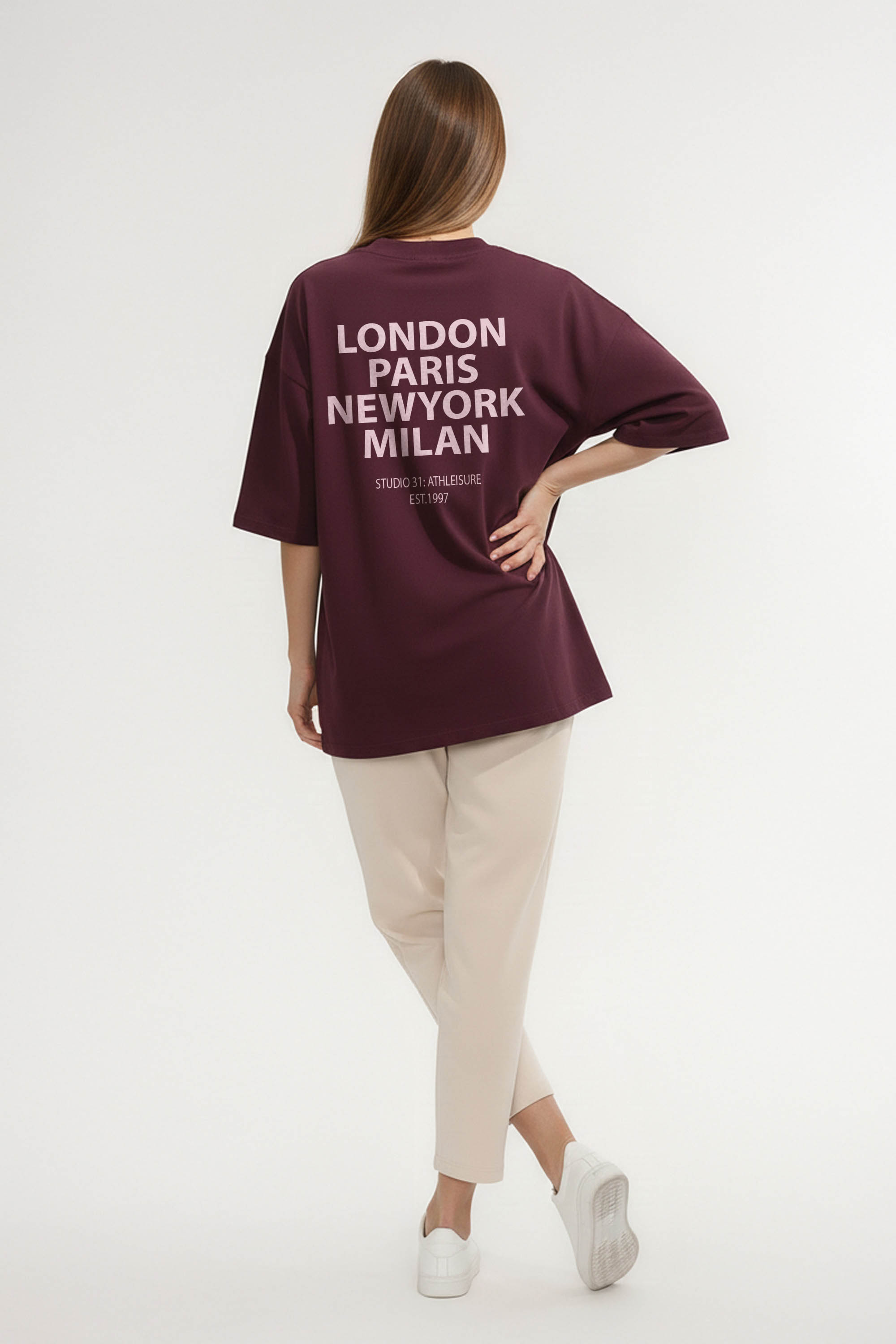 220GSM Oversized T-Shirt In Athleisure Studio Print