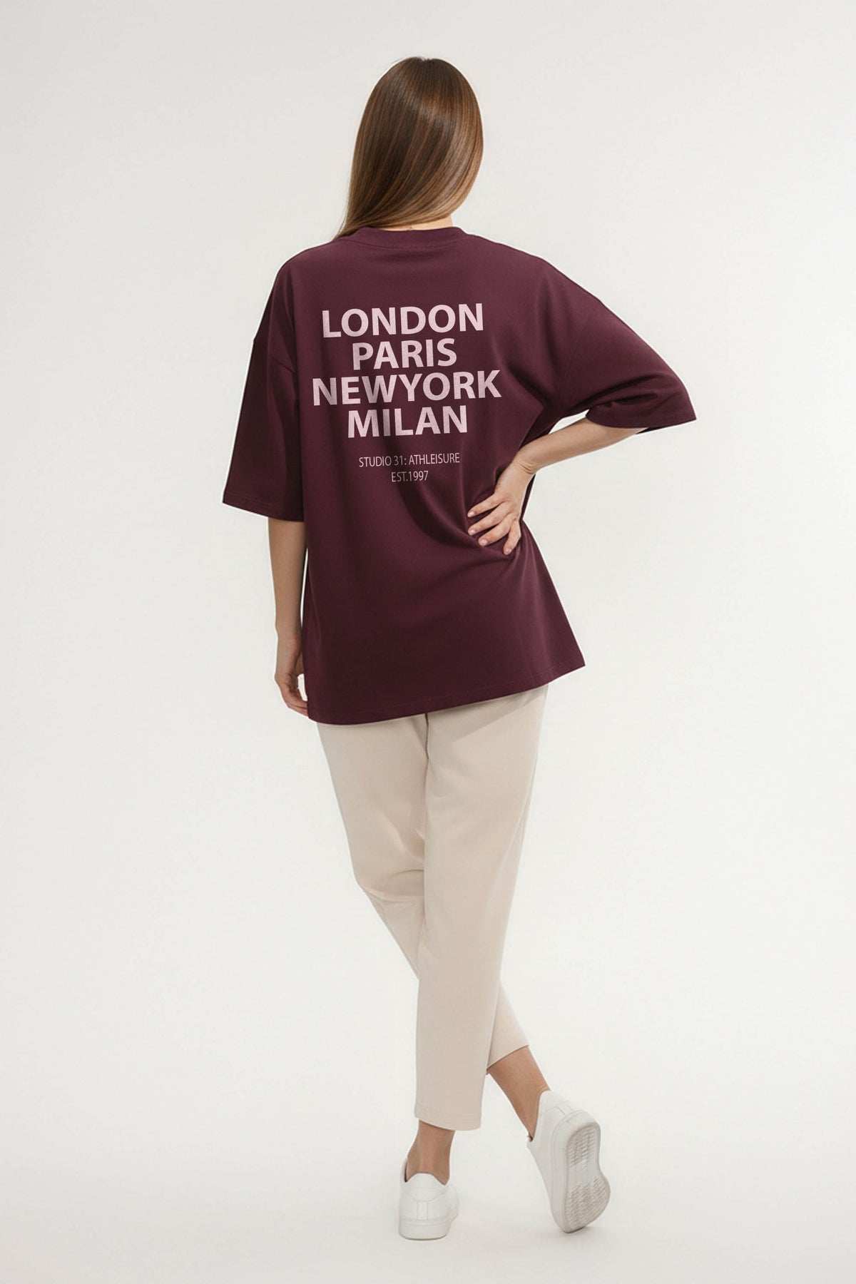 220GSM Oversized T-Shirt In Athleisure Studio Print
