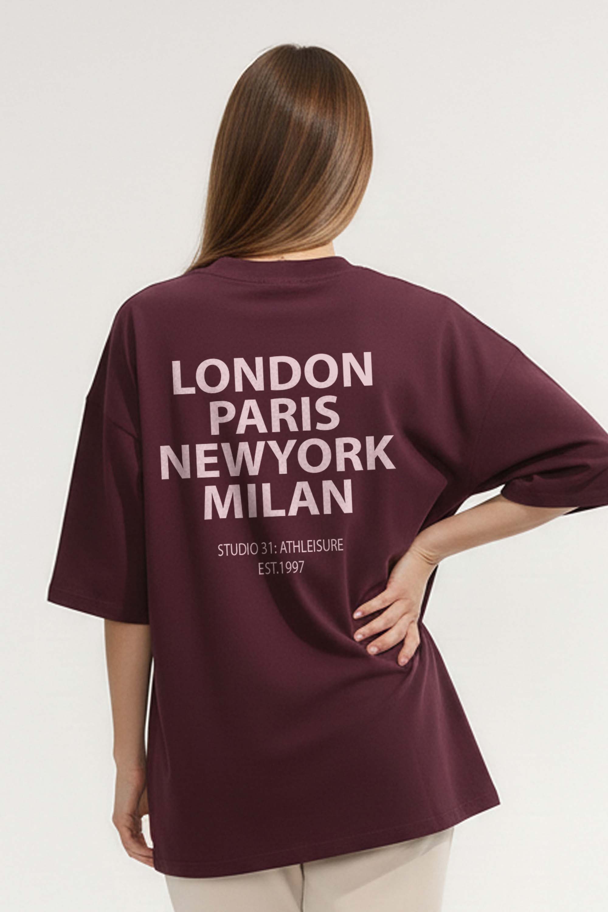 220GSM Oversized T-Shirt In Athleisure Studio Print