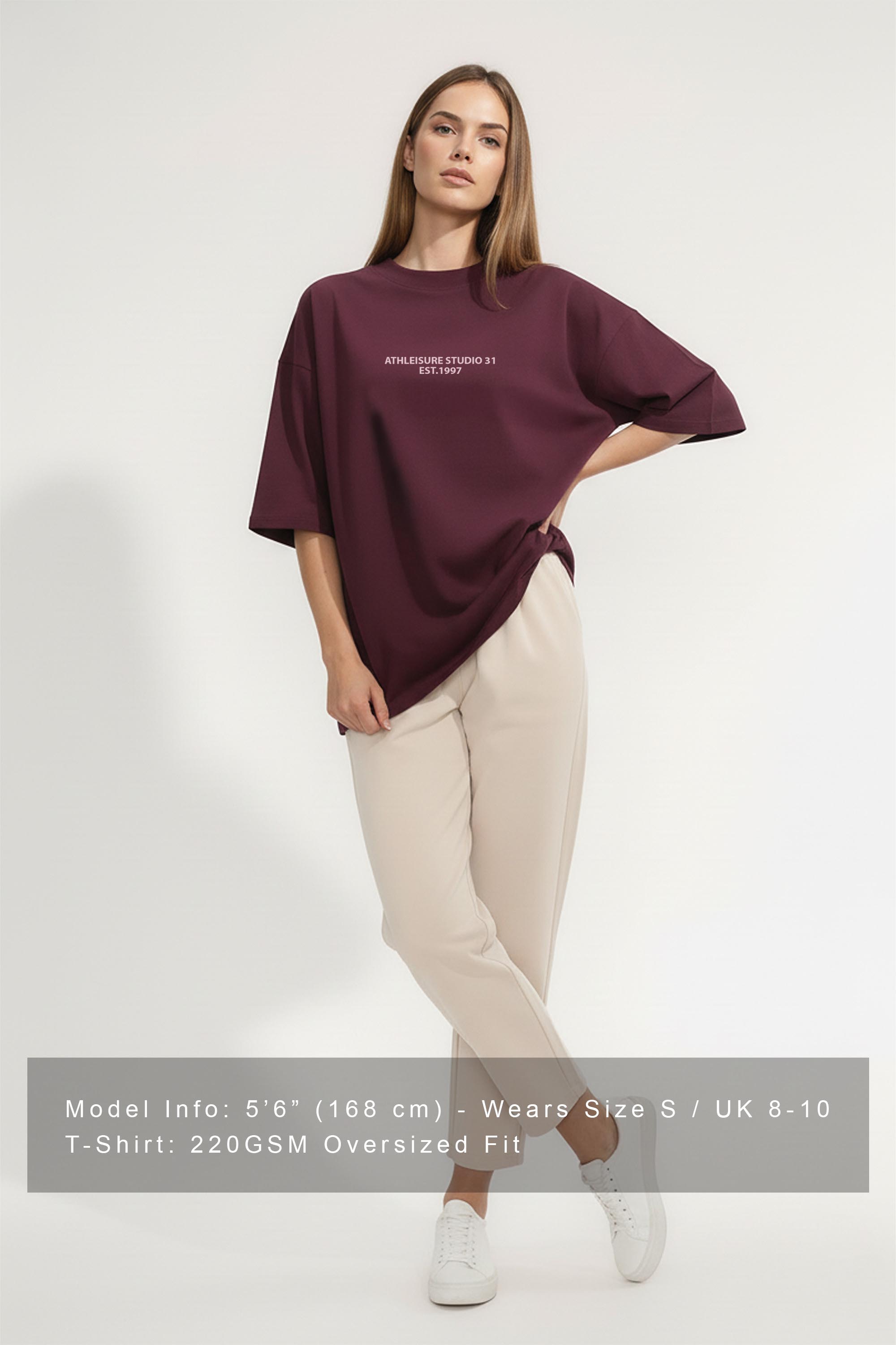 220GSM Oversized T-Shirt In Athleisure Studio Print