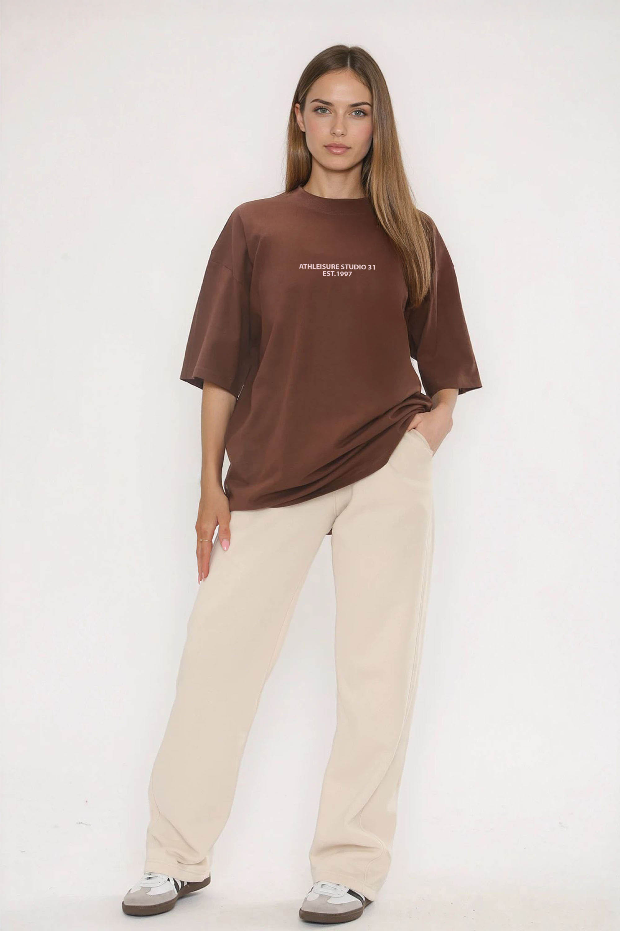 220GSM Oversized T-Shirt In Athleisure Studio Print