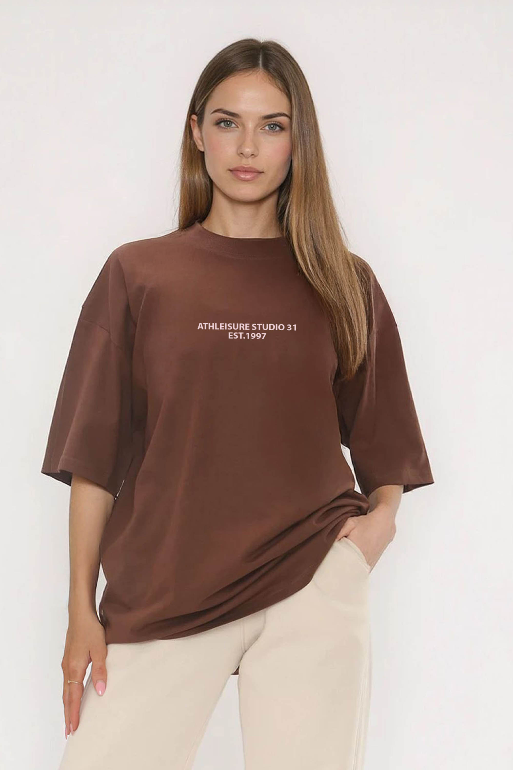 220GSM Oversized T-Shirt In Athleisure Studio Print