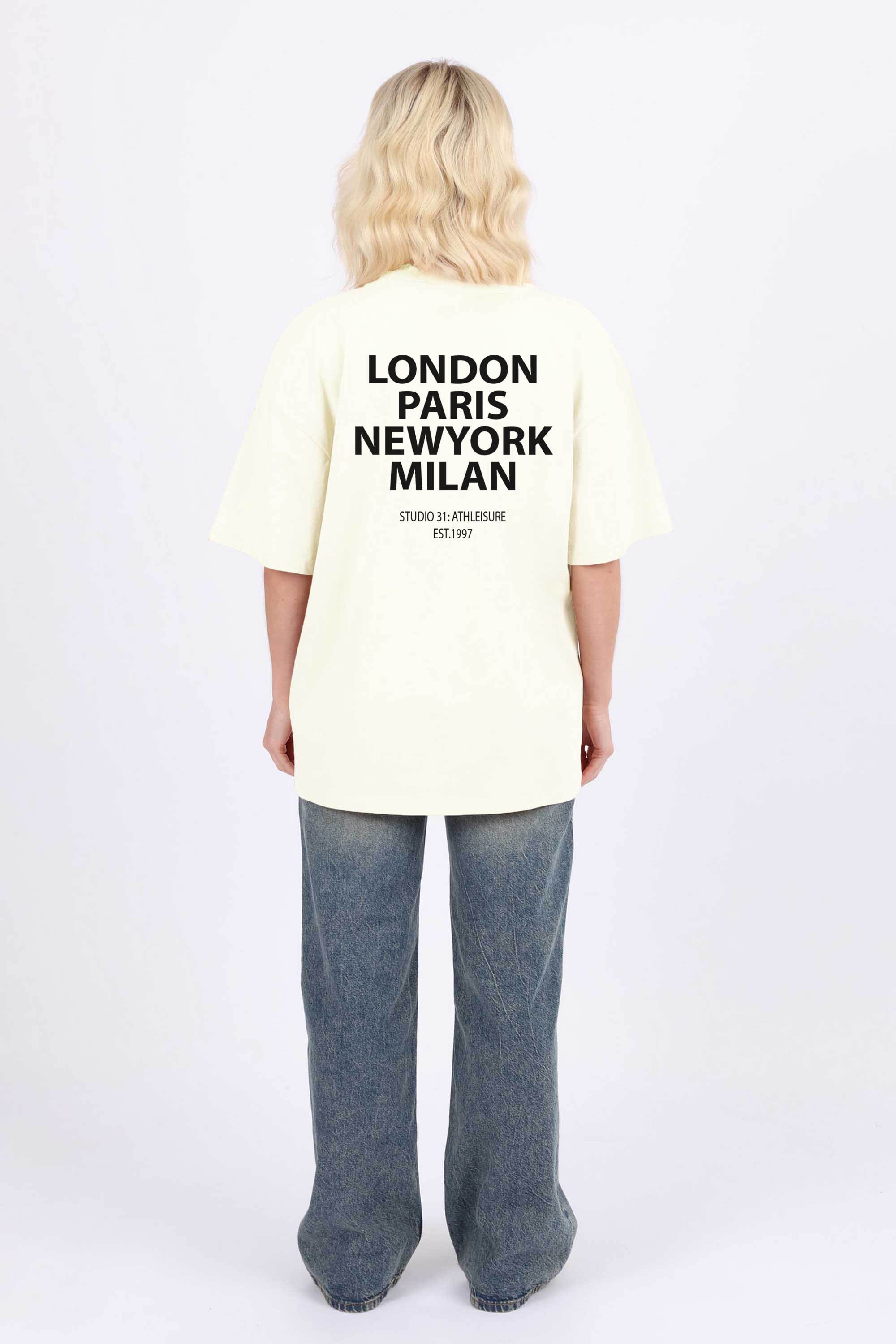 220GSM Oversized T-Shirt In Athleisure Studio Print