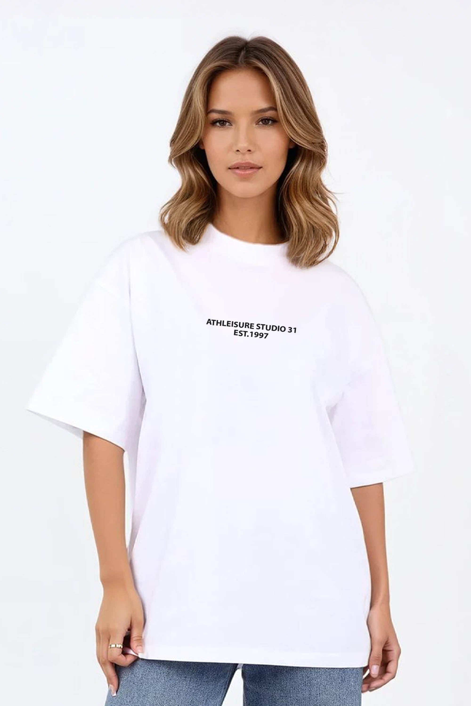 220GSM Oversized T-Shirt In Athleisure Studio Print