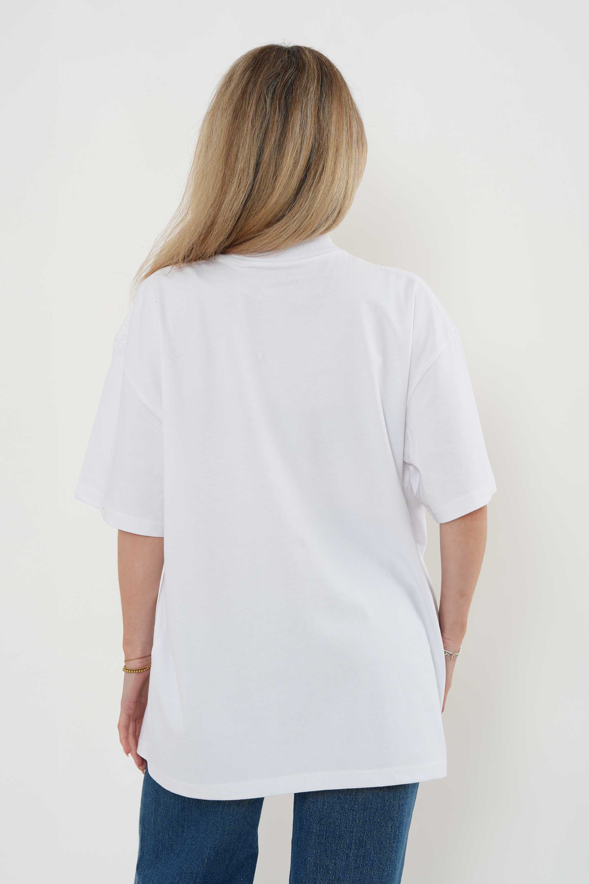 220GSM Oversized T-Shirt in Girls Gold Foil Print