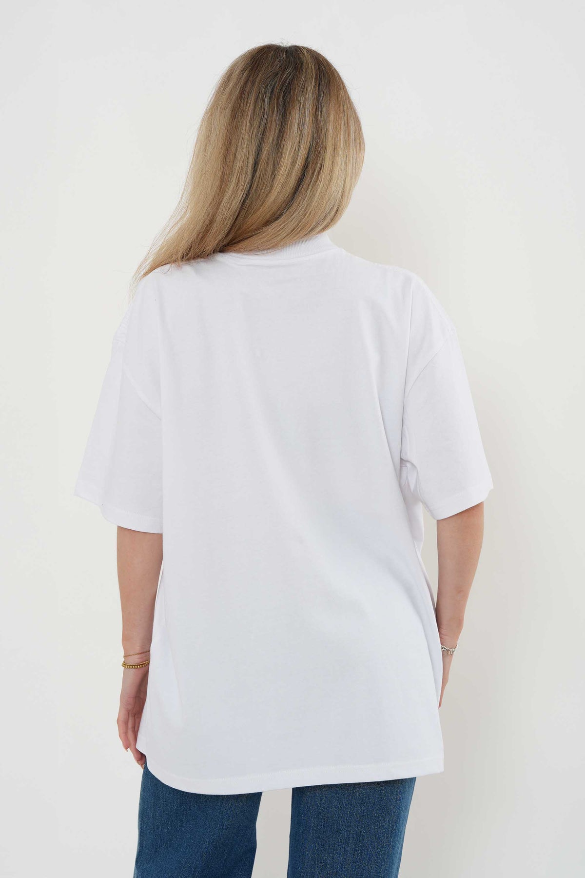 220GSM Oversized T-Shirt in Girls Gold Foil Print