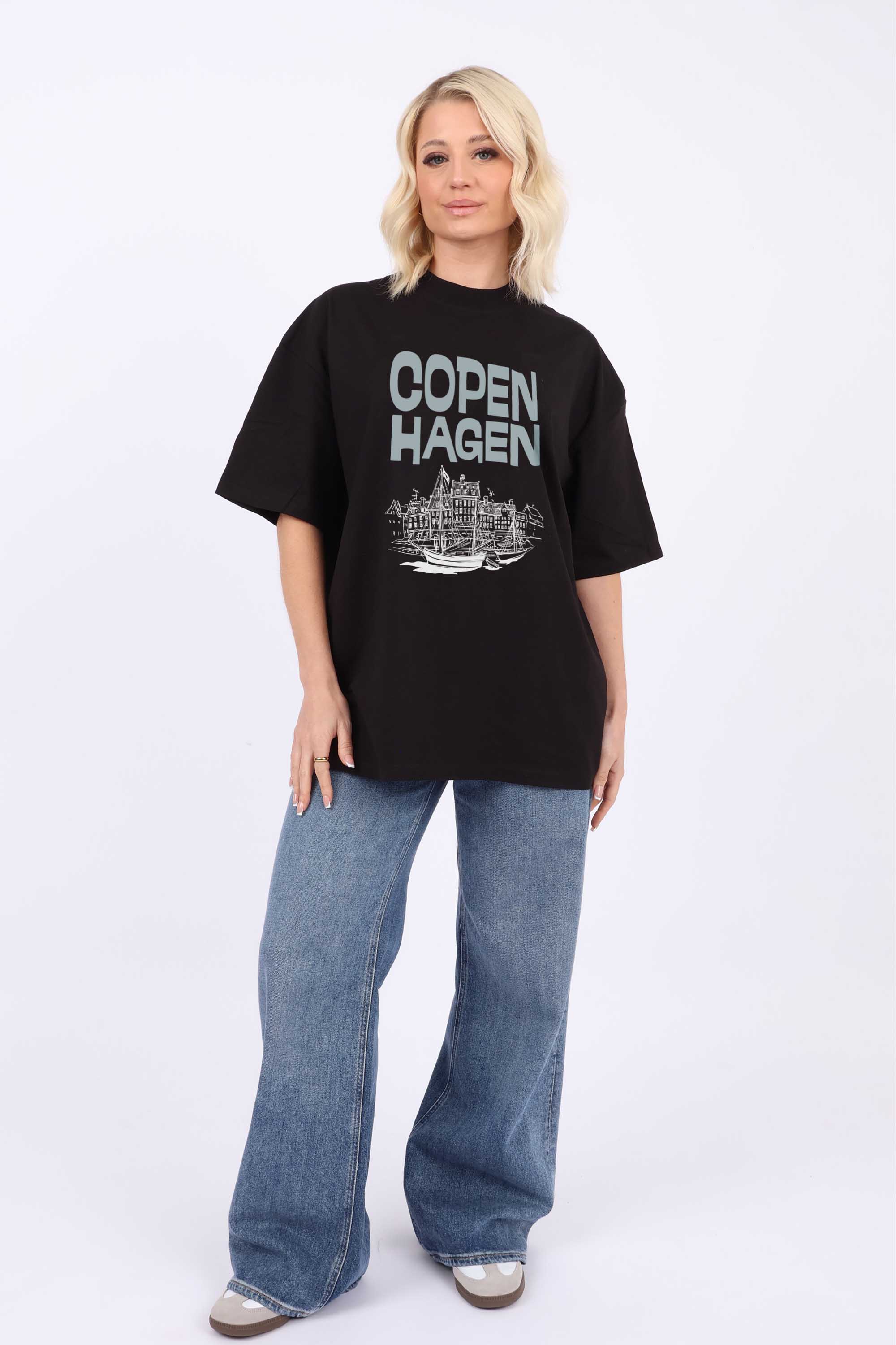 220GSM Oversized T-Shirt in Copenhagen Denmark Graphic Print