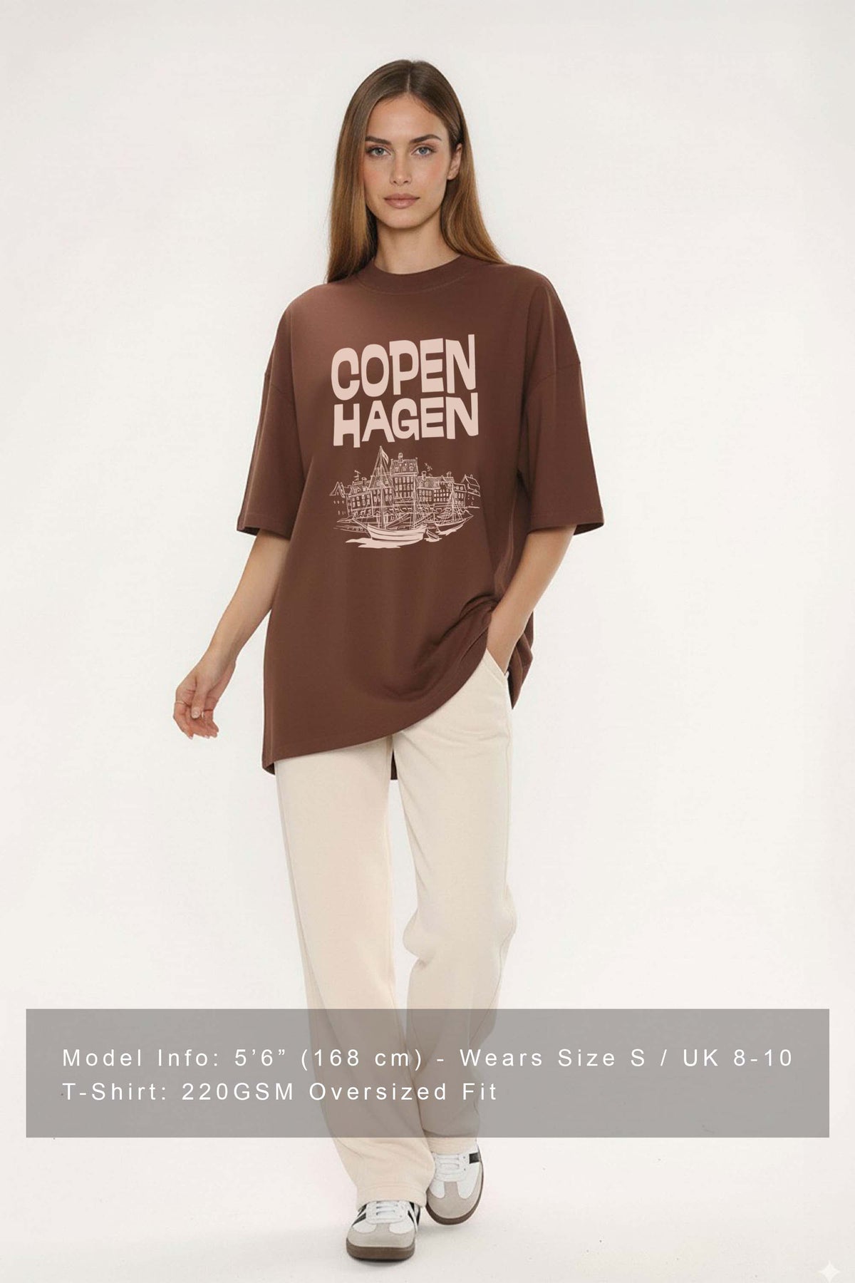 220GSM Oversized T-Shirt in Copenhagen Denmark Graphic Print