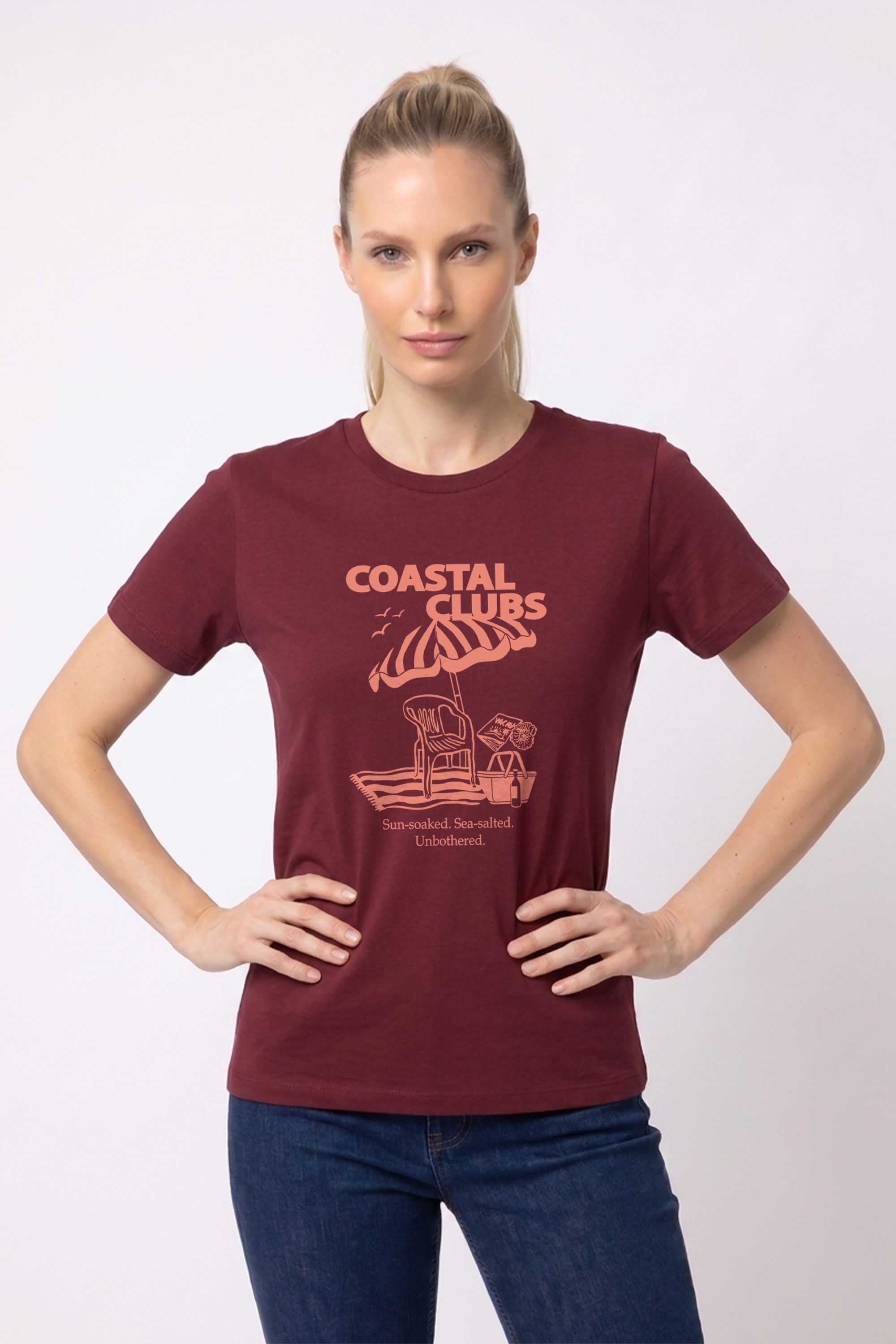 180 GSM Unisex Organic Coastal Club Printed T-shirt