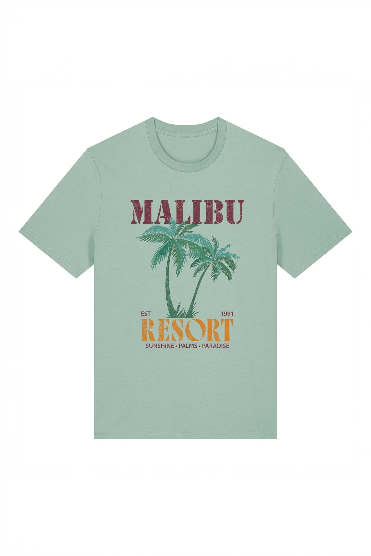 180 GSM Unisex Organic Malibu Resort Printed T-shirt