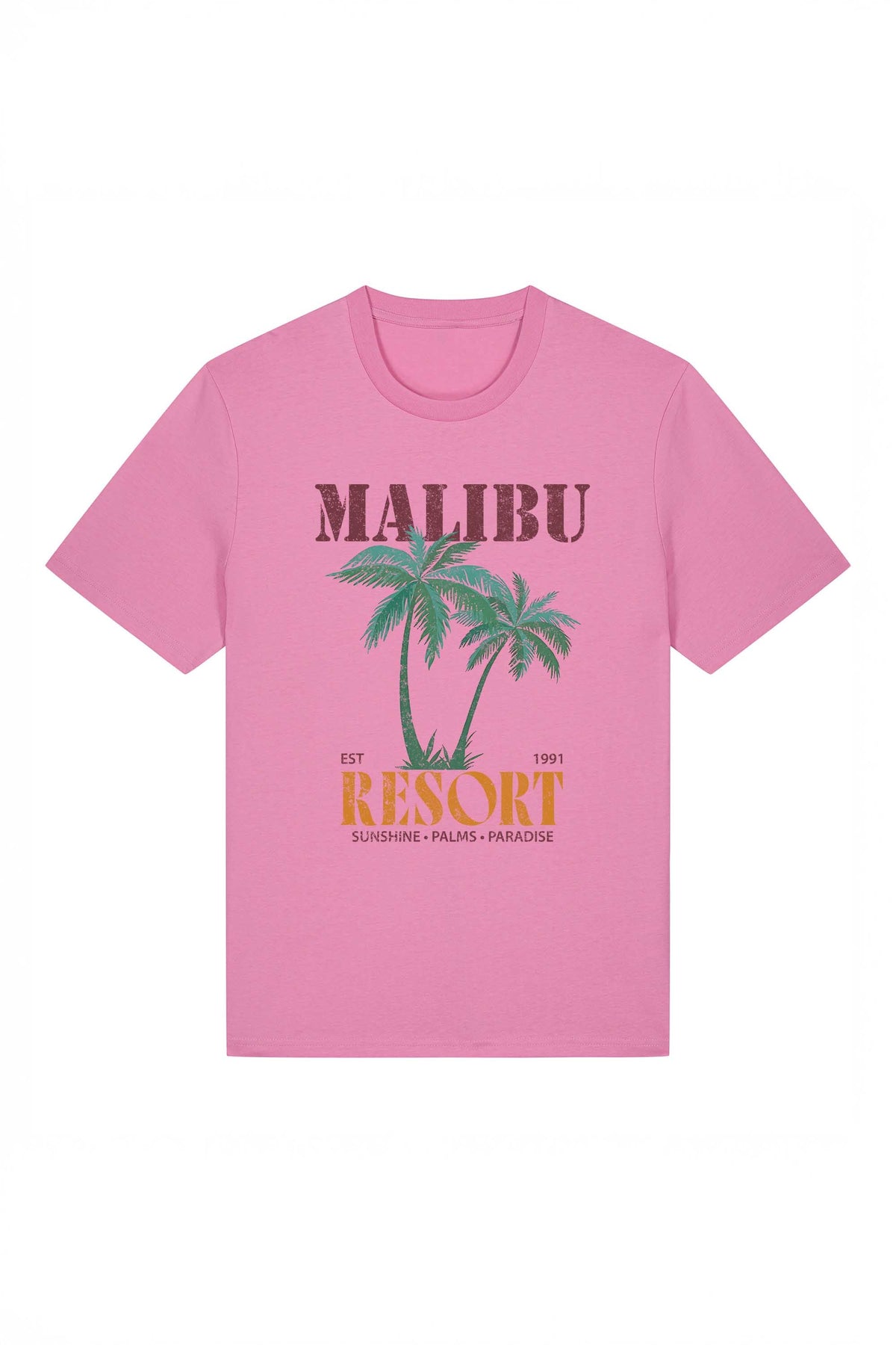 180 GSM Unisex Organic Malibu Resort Printed T-shirt