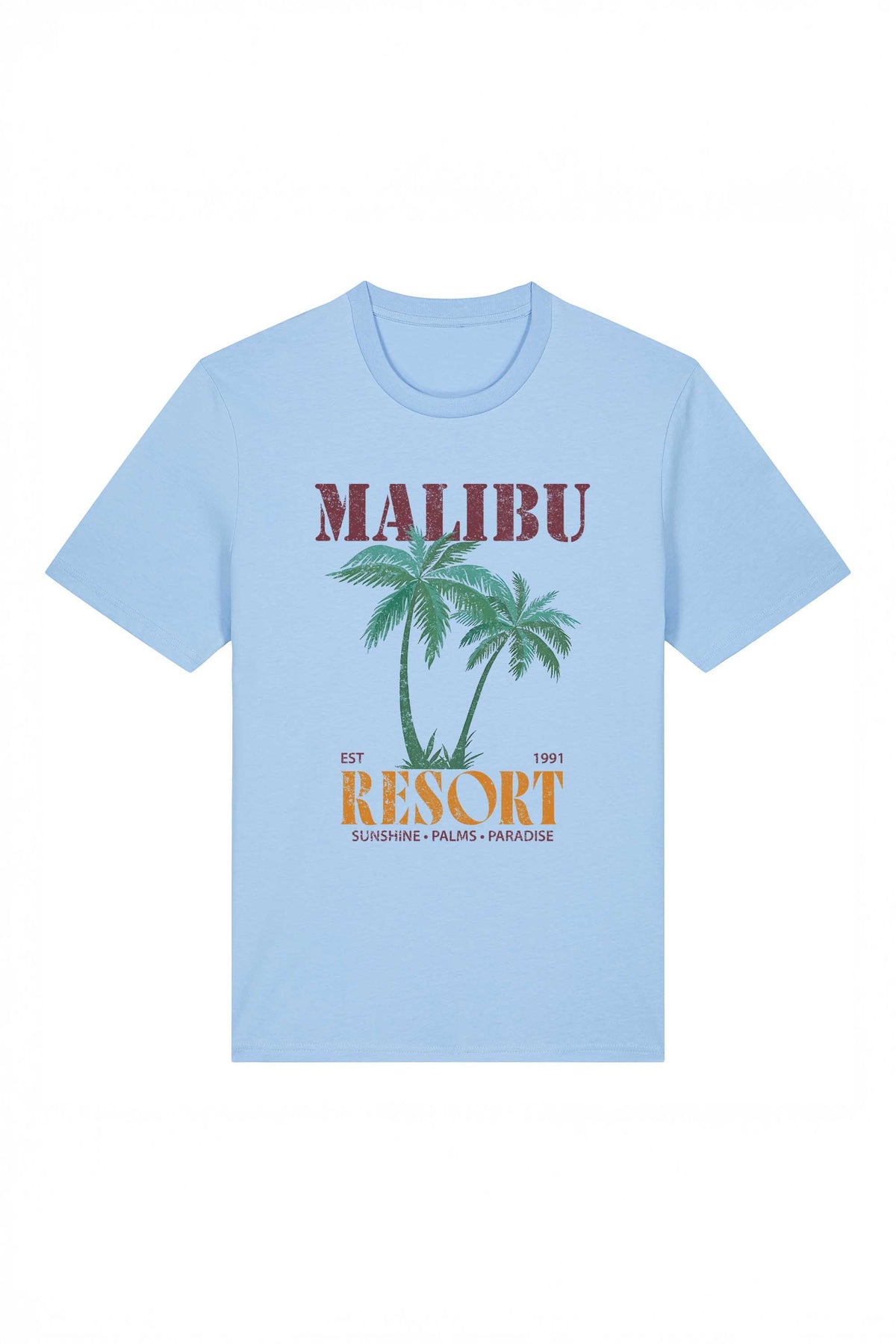 180 GSM Unisex Organic Malibu Resort Printed T-shirt