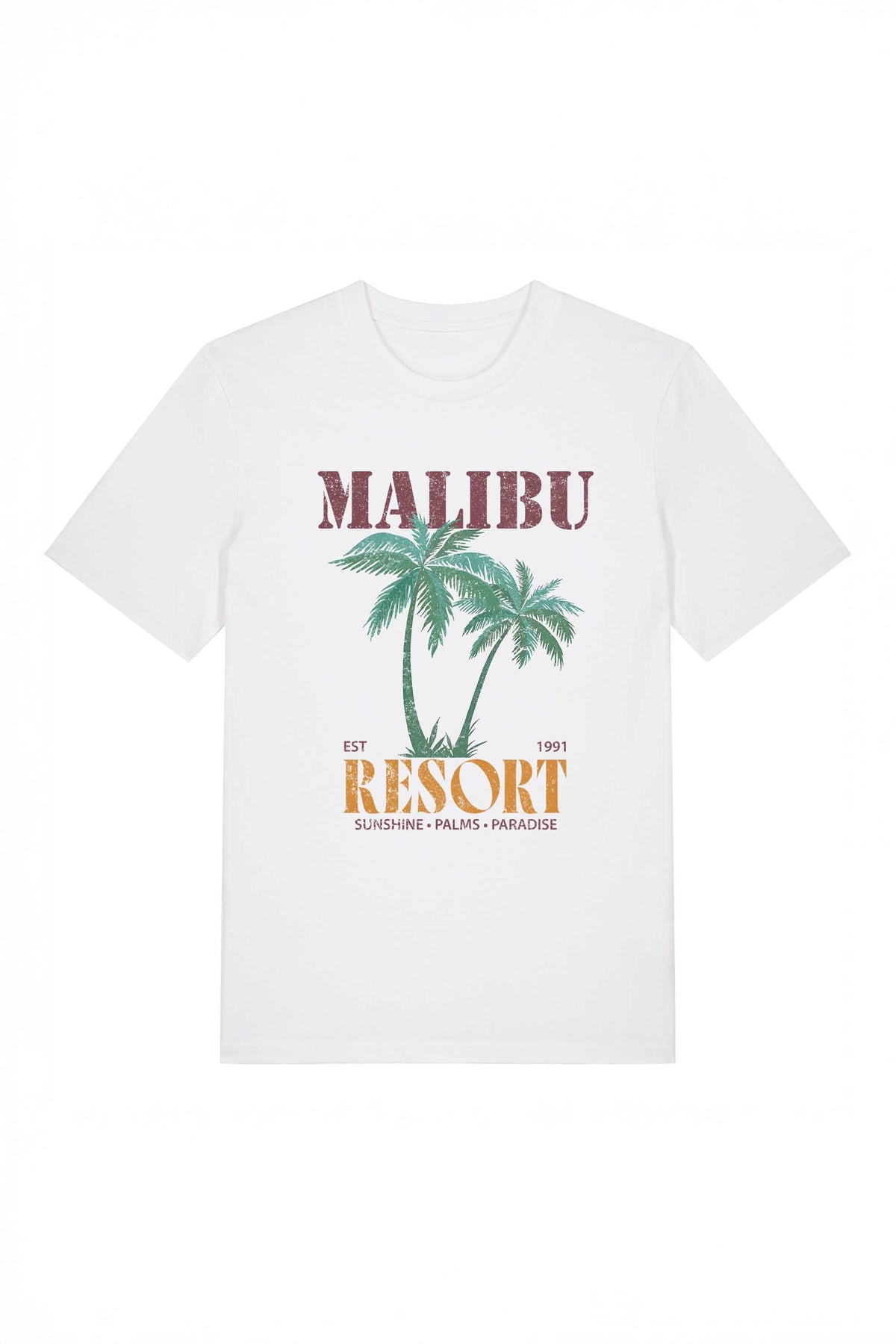 180 GSM Unisex Organic Malibu Resort Printed T-shirt