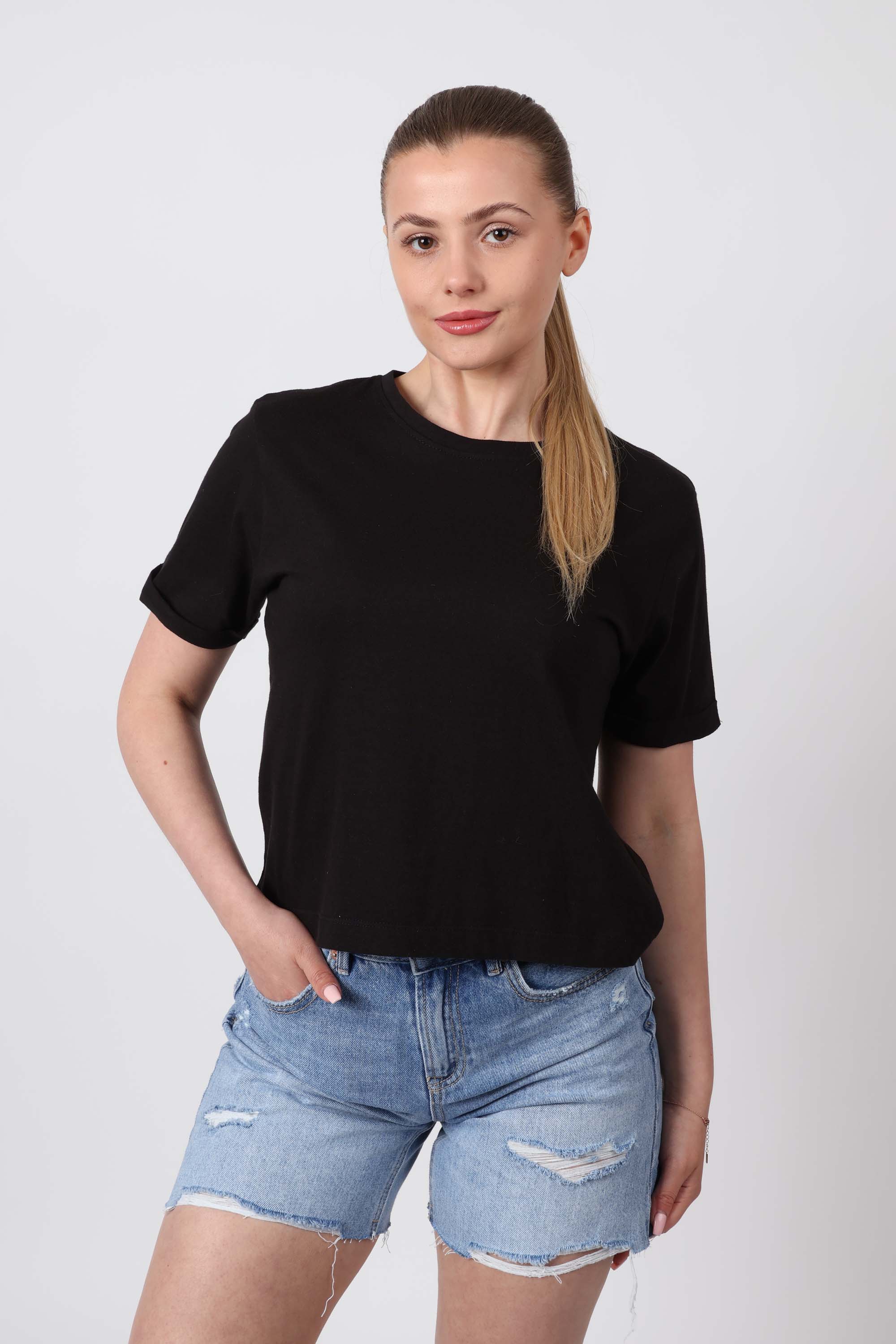 Cropped Plain T-Shirt (Pack Of 6)