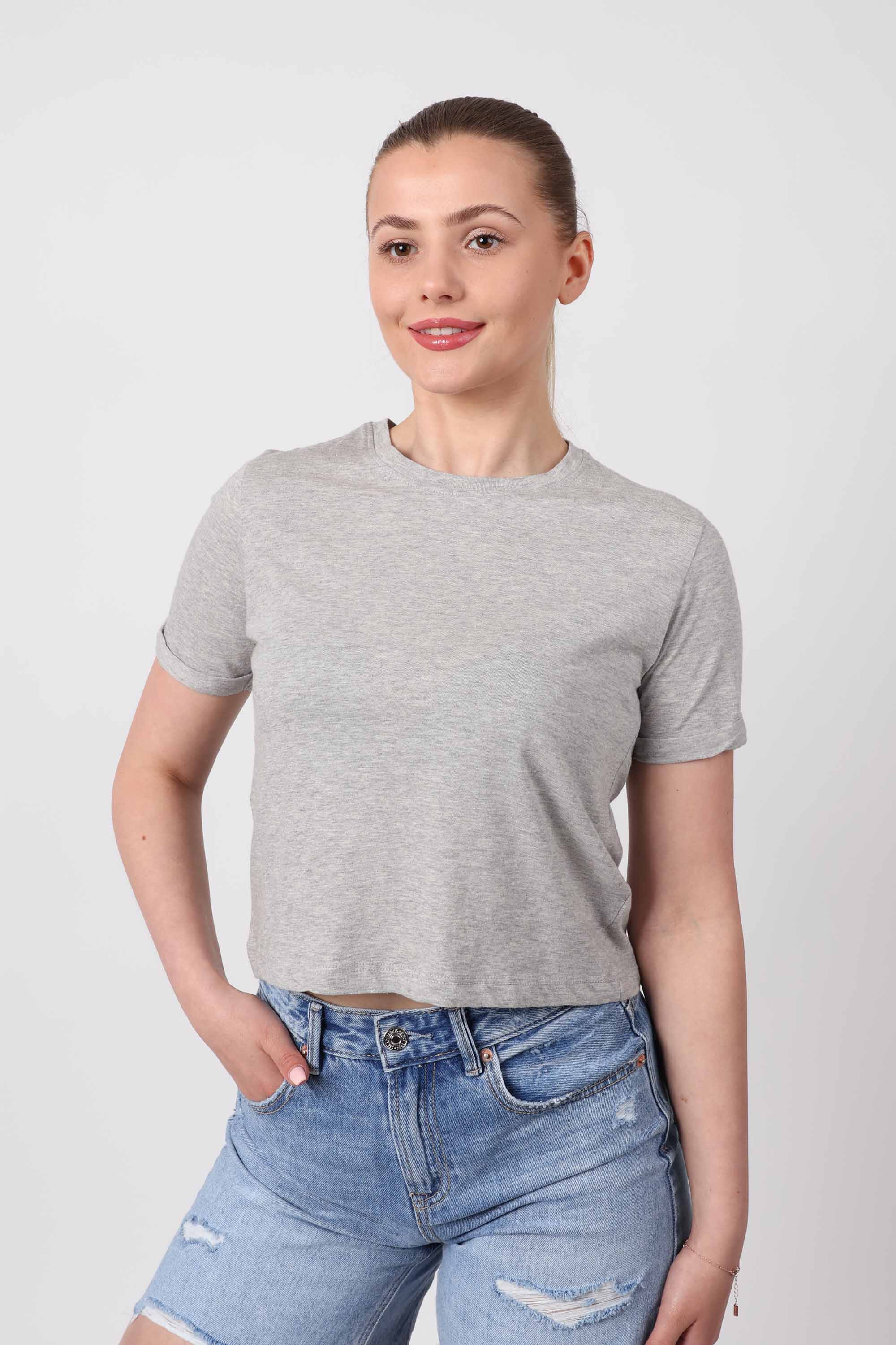 Cropped Plain T-Shirt (Pack Of 6)