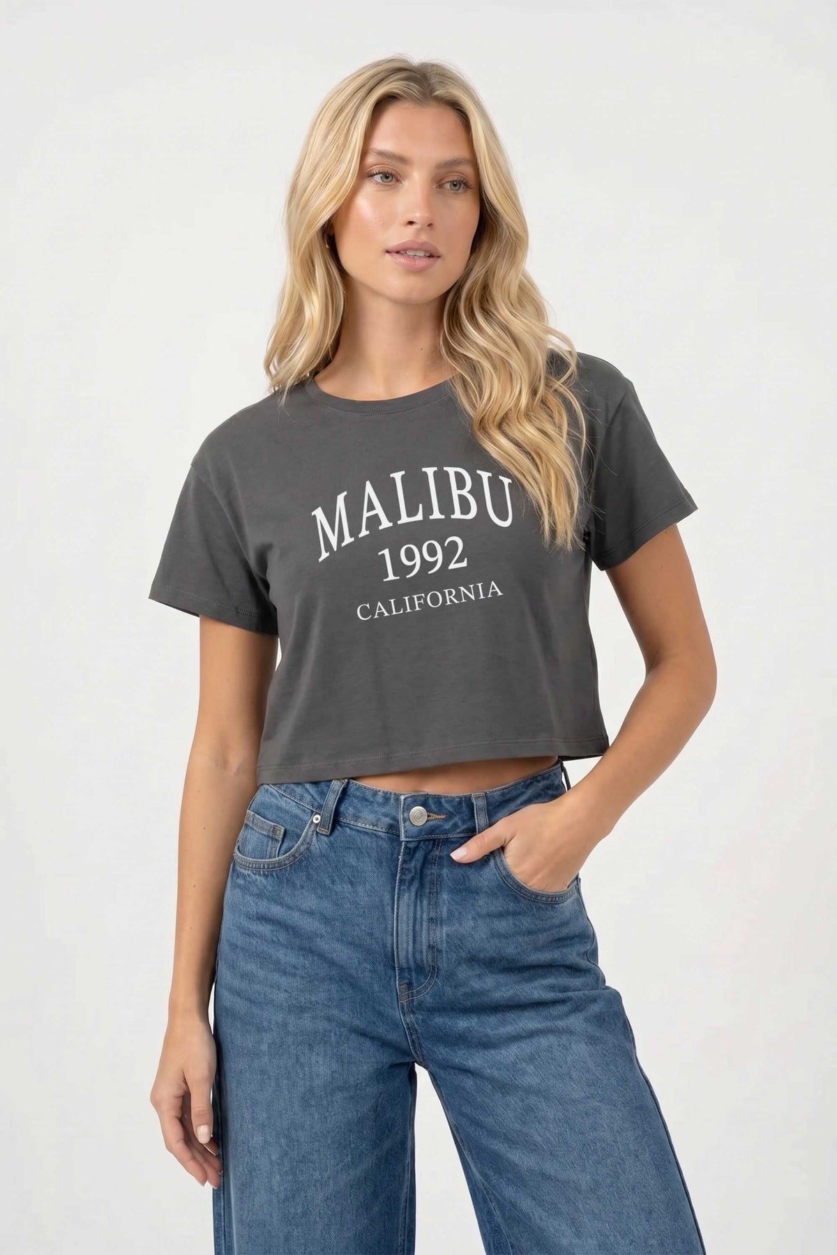 Cropped T-shirt in Malibu Print
