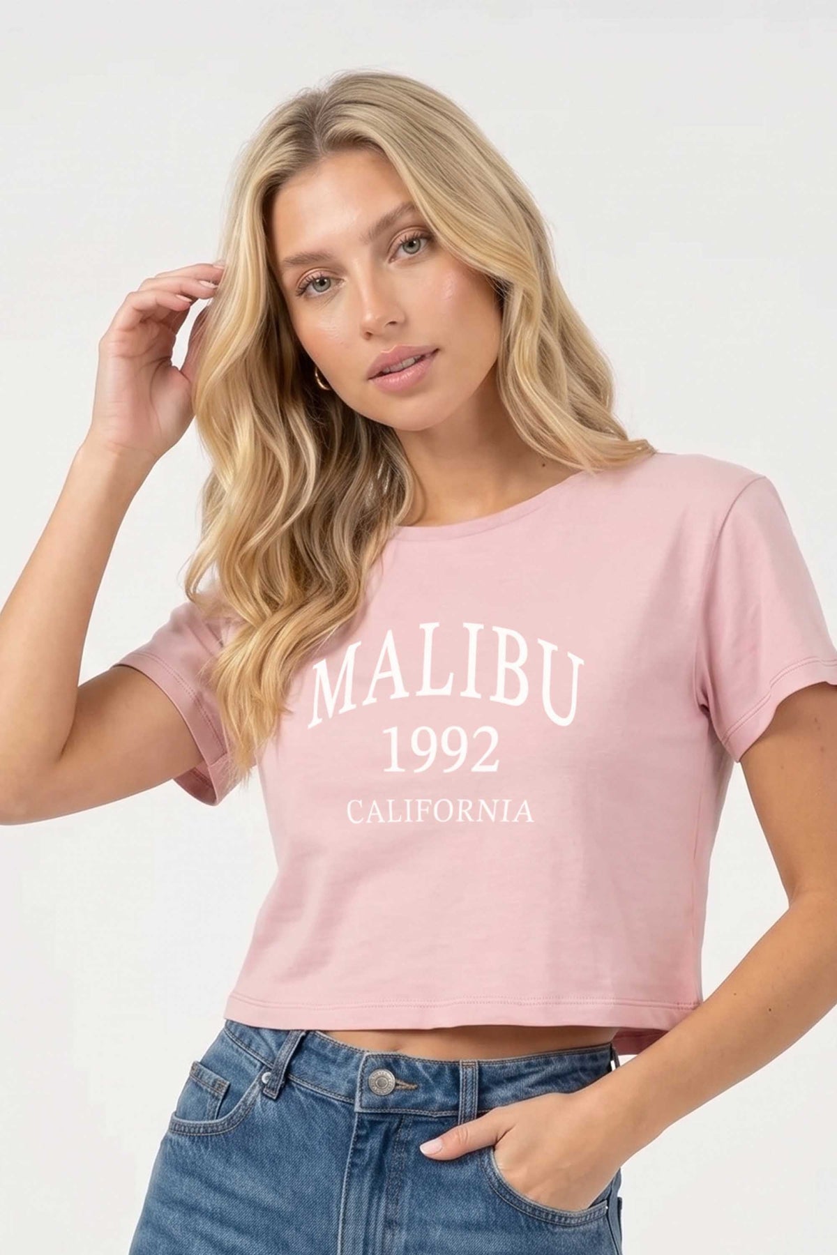 Cropped T-shirt in Malibu Print