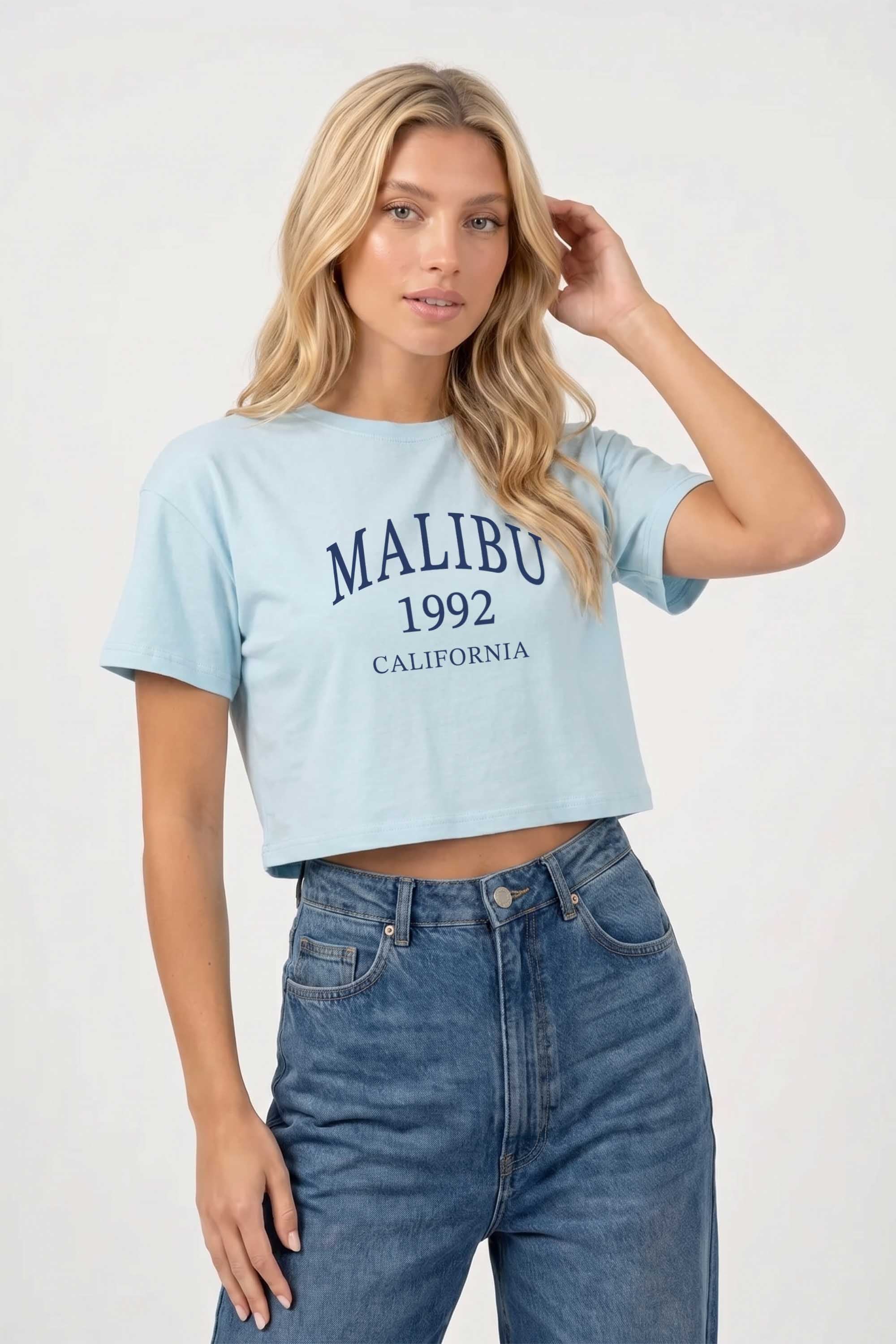Cropped T-shirt in Malibu Print