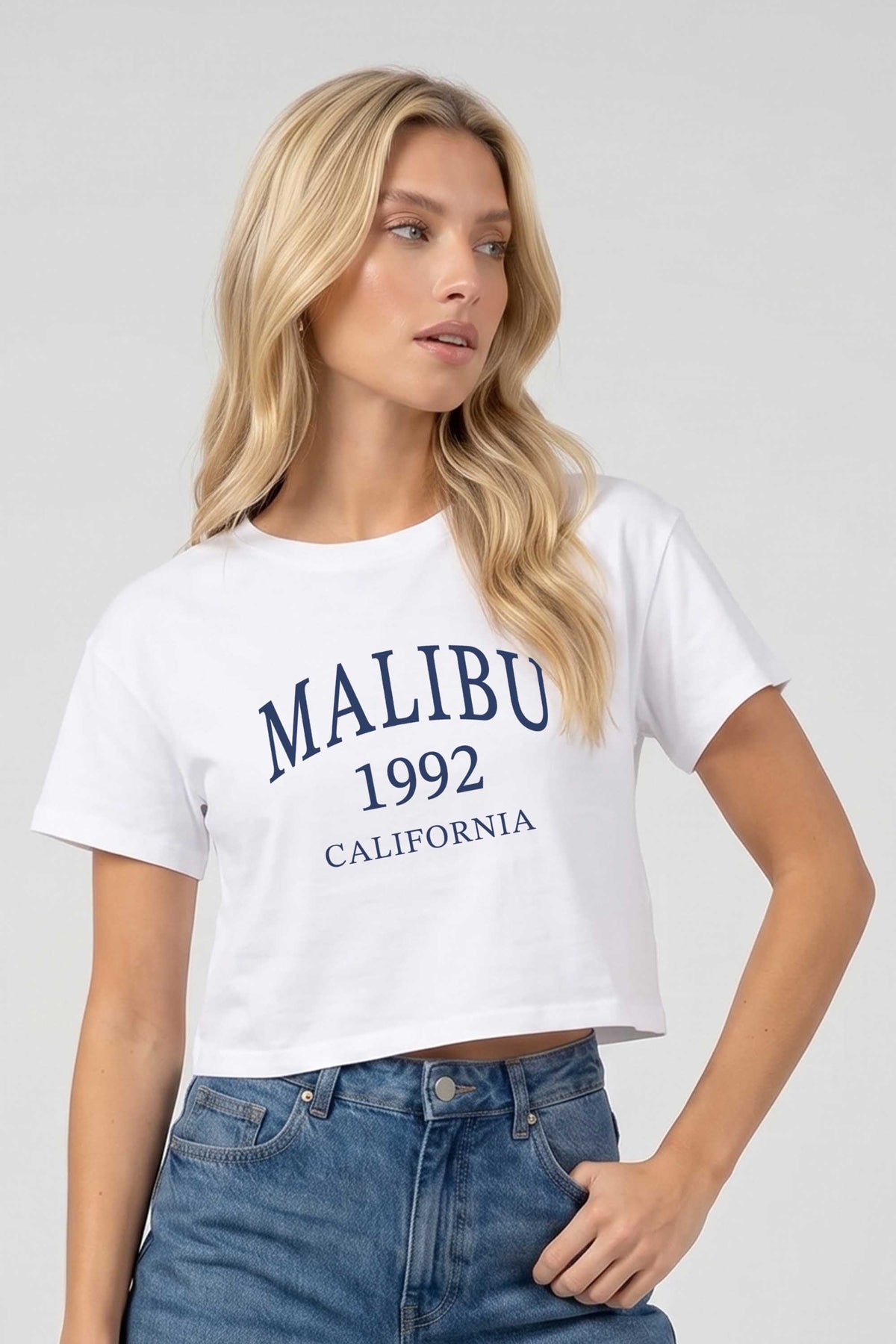 Cropped T-shirt in Malibu Print