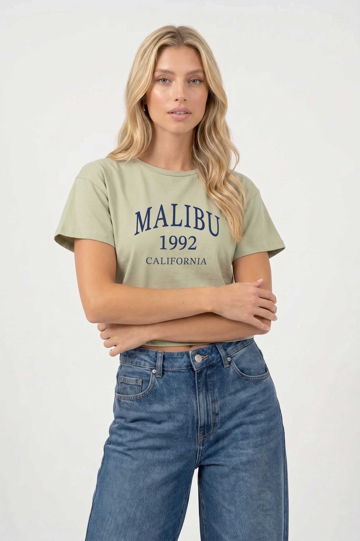 Cropped T-shirt in Malibu Print